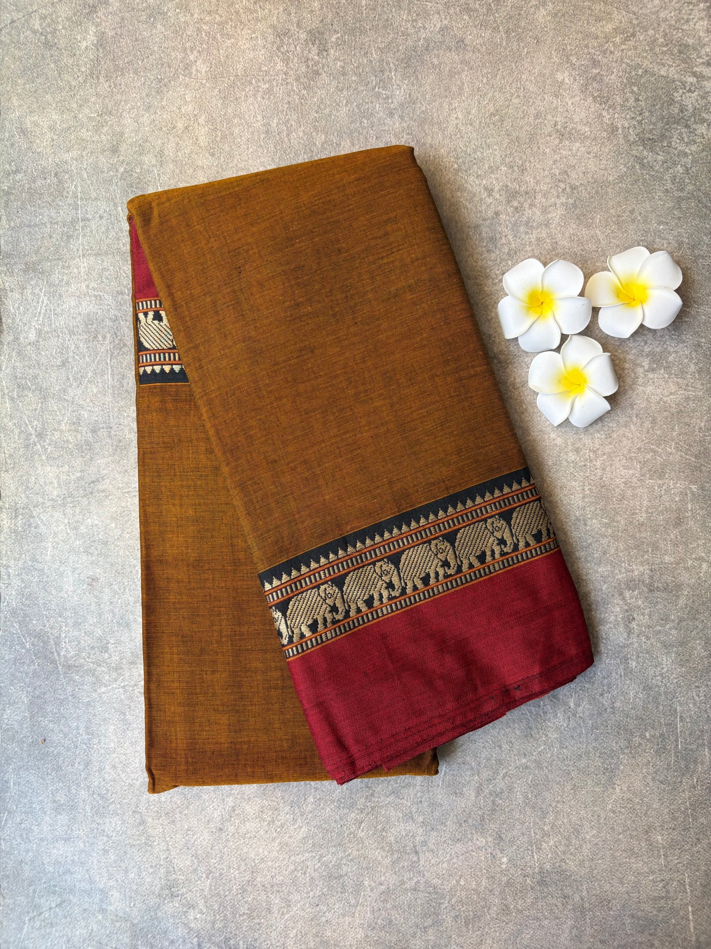 Narayanpet Cotton Saree Mustard Yellow | TLL463