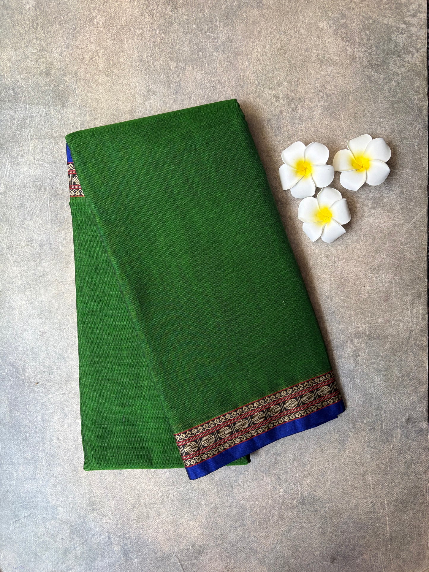 Narayanpet Cotton Saree Leaf Green | TLL451