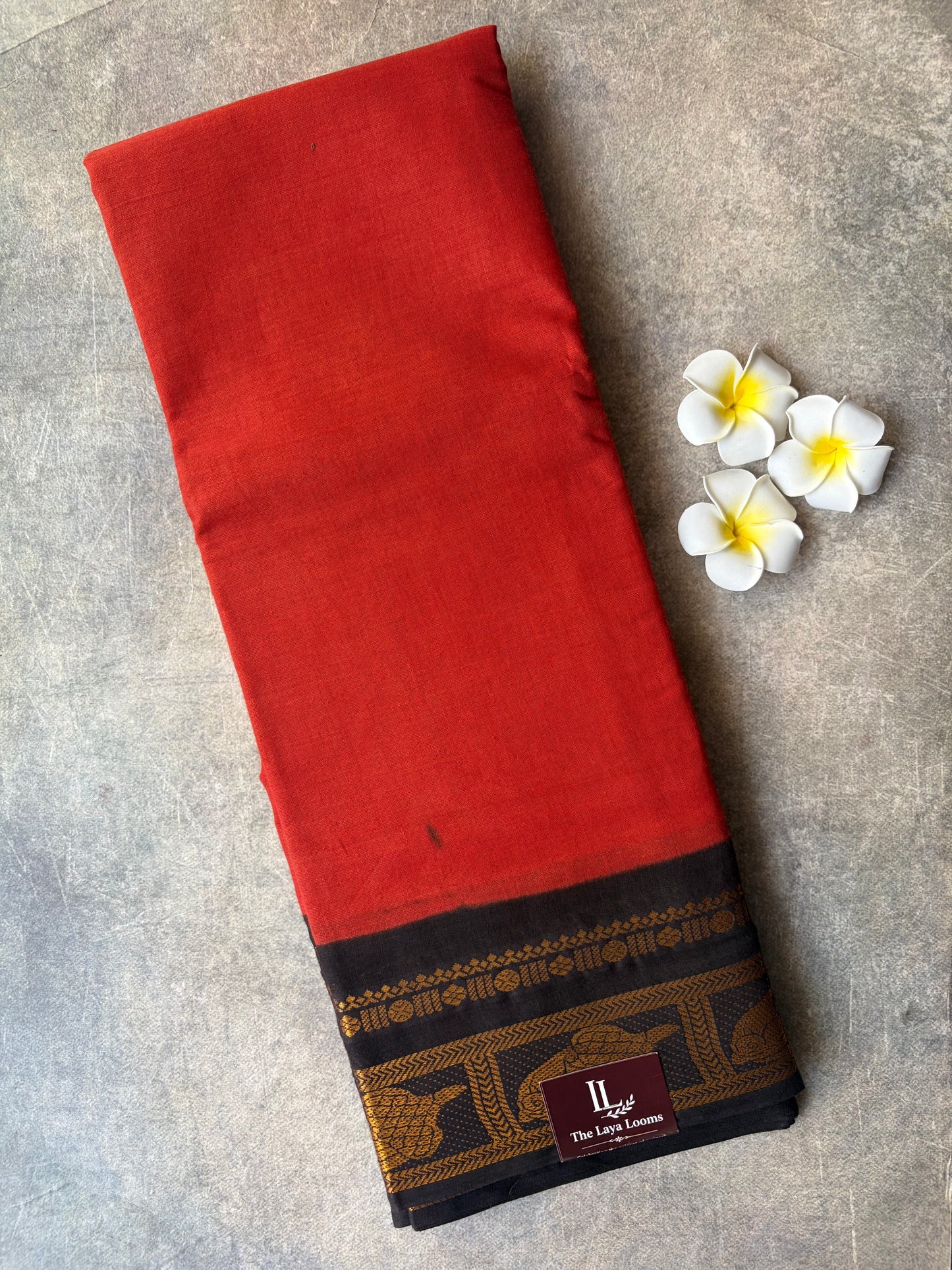 Plain Sungudi Cotton Saree Orange | TLL306