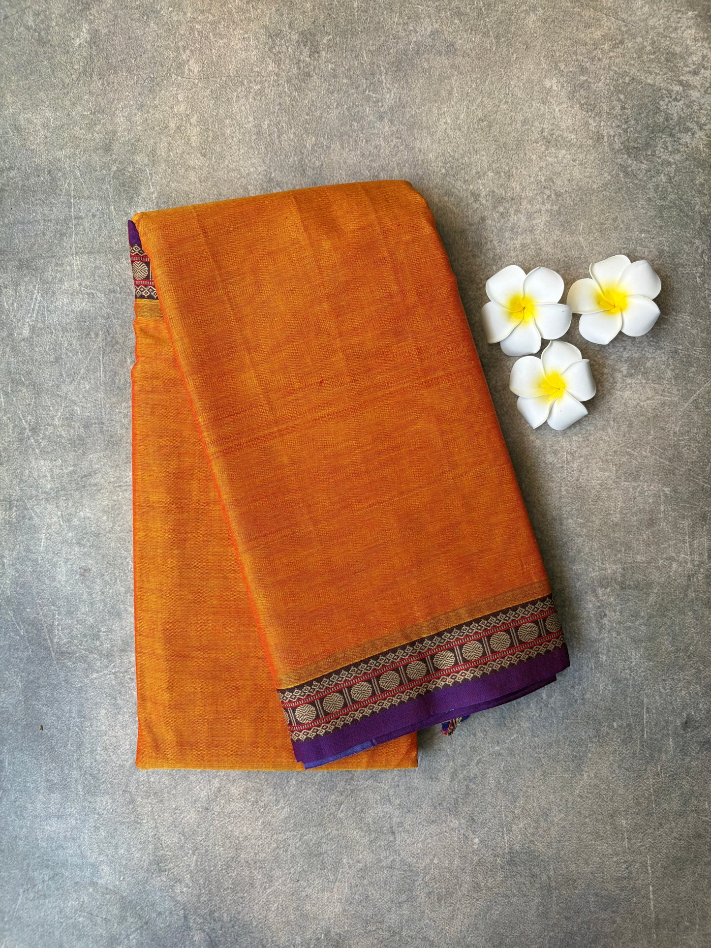 Narayanpet Cotton Saree Orange | TLL447