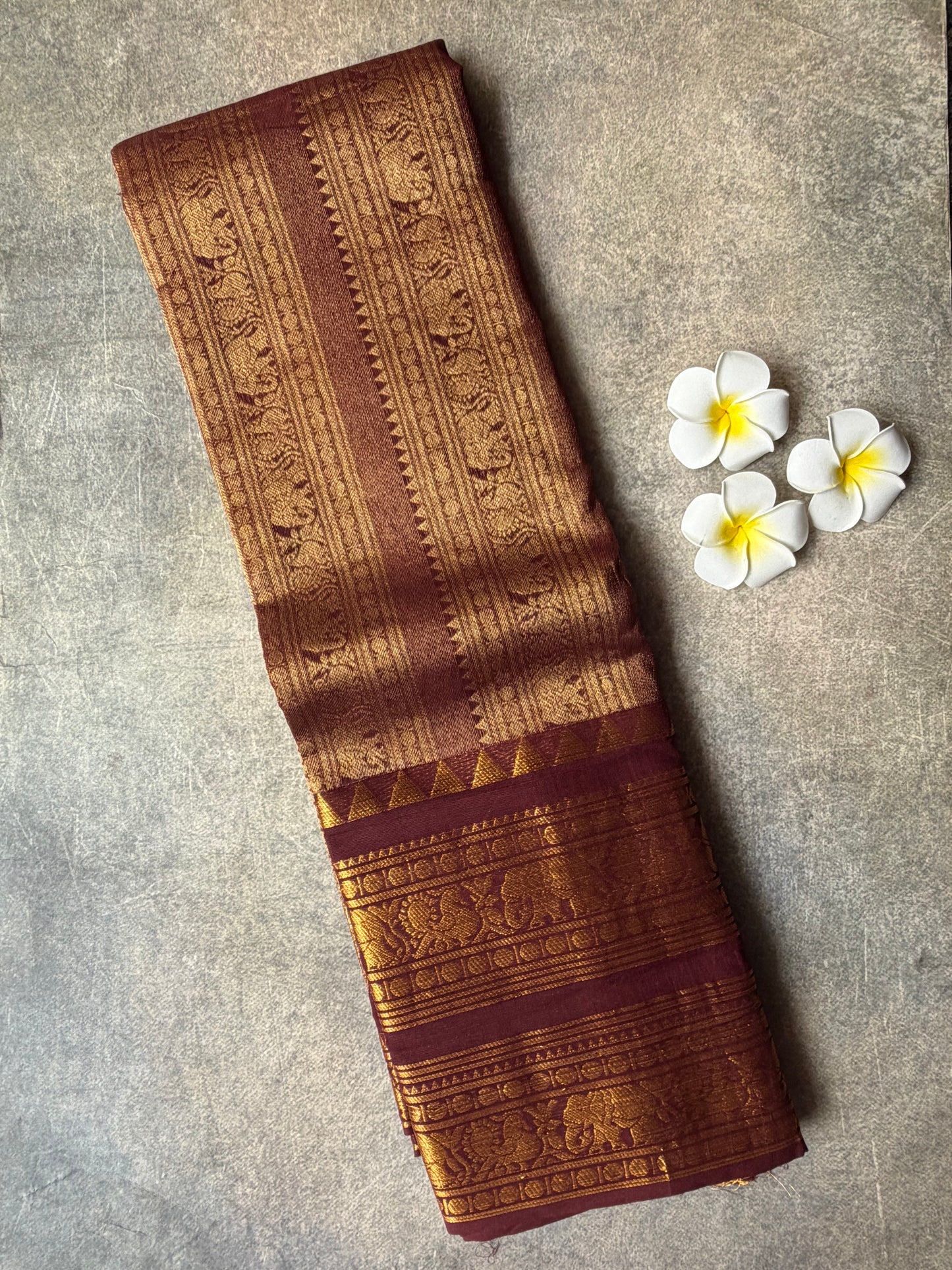 Kanchi Cotton Saree Rich Pallu Maroon | TLL710
