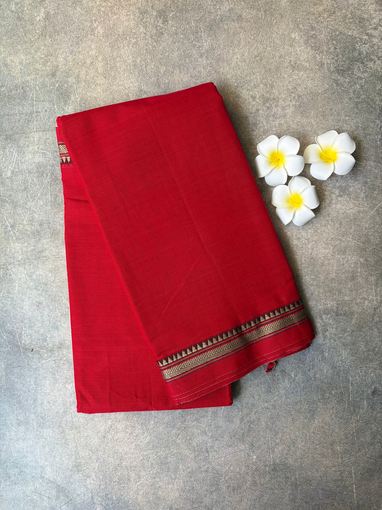 Narayanpet Cotton Saree Red | TLL454