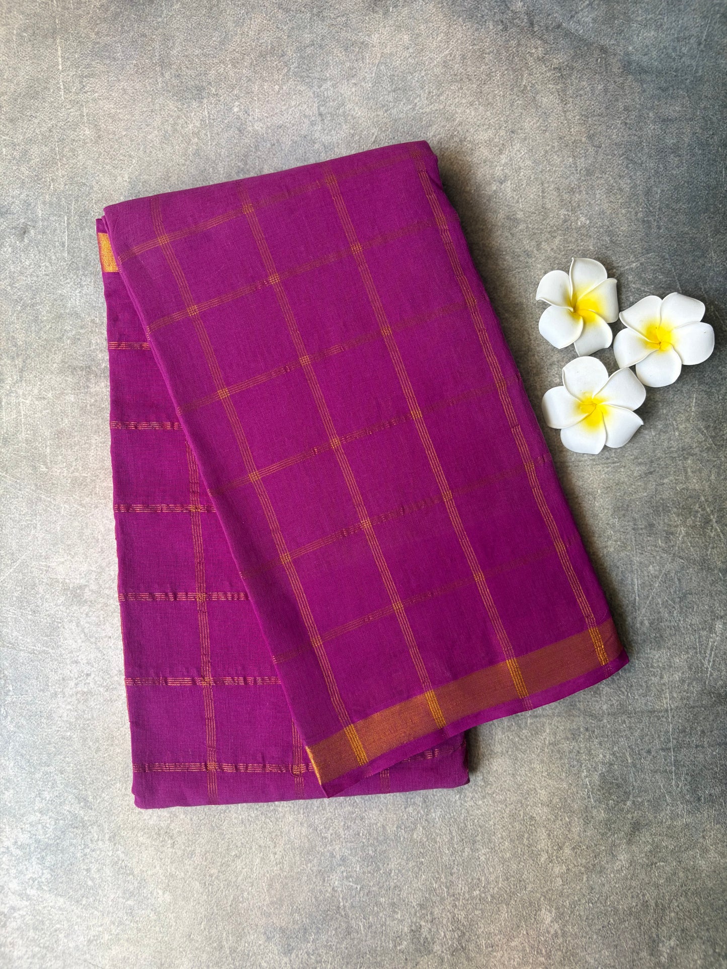 Kattam Sungudi Cotton Saree Magenta | TLL404