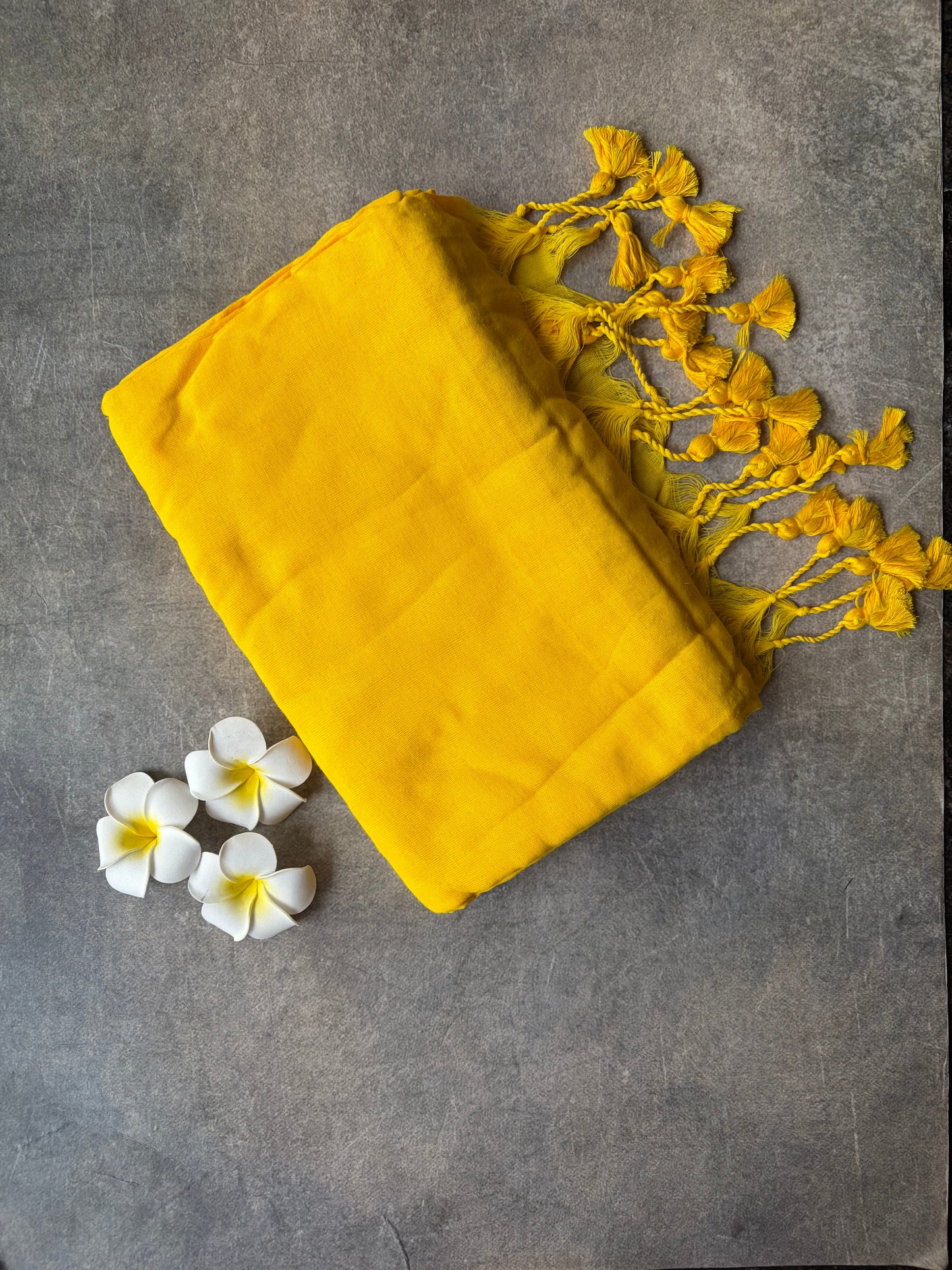Khadi Cotton Saree Yellow | TLL728