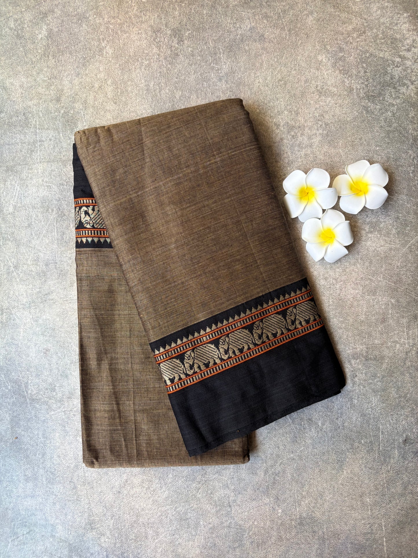 Narayanpet Cotton Saree Deep Brown | TLL460