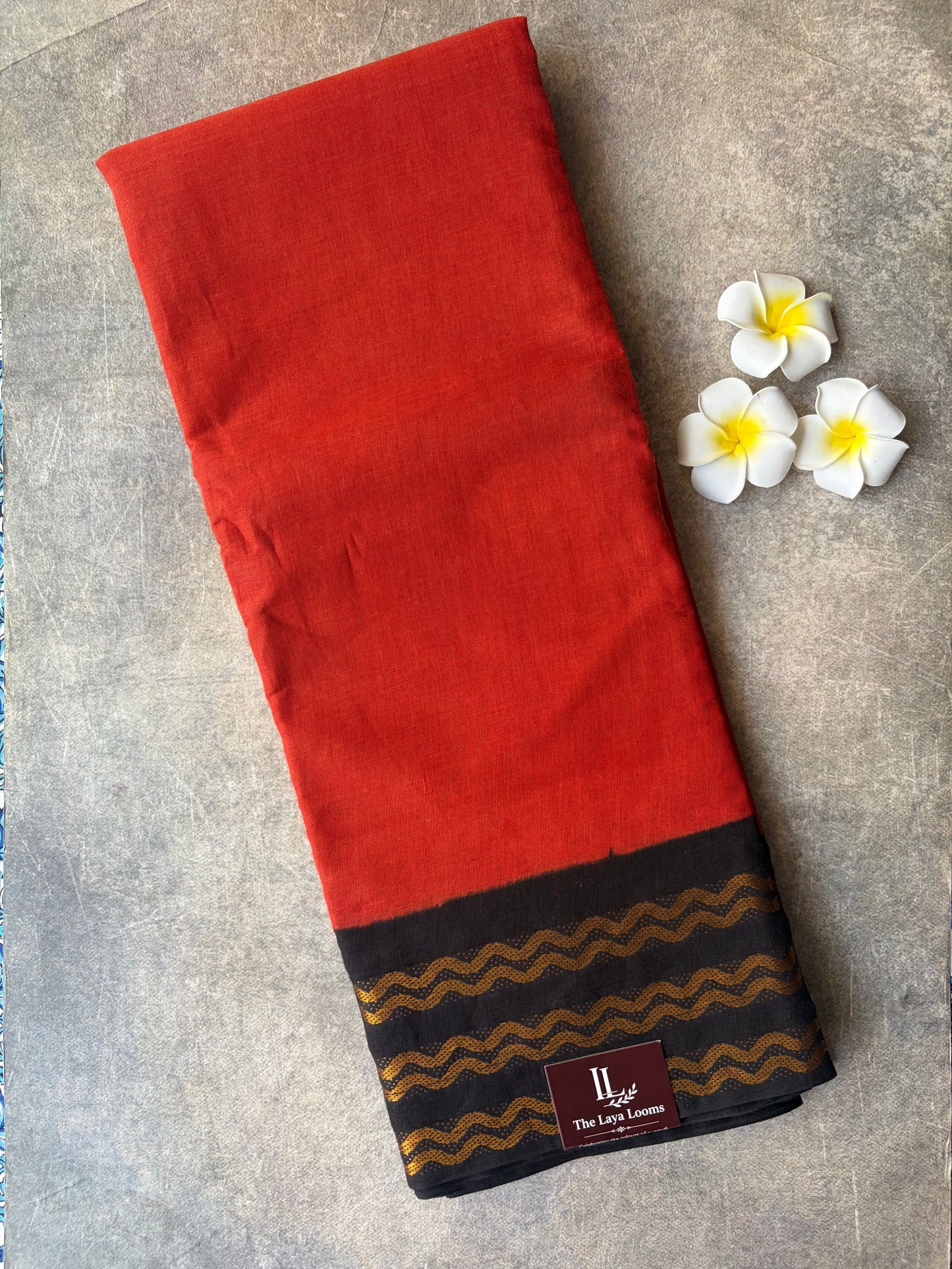 Plain Sungudi Cotton Saree Orange | TLL310