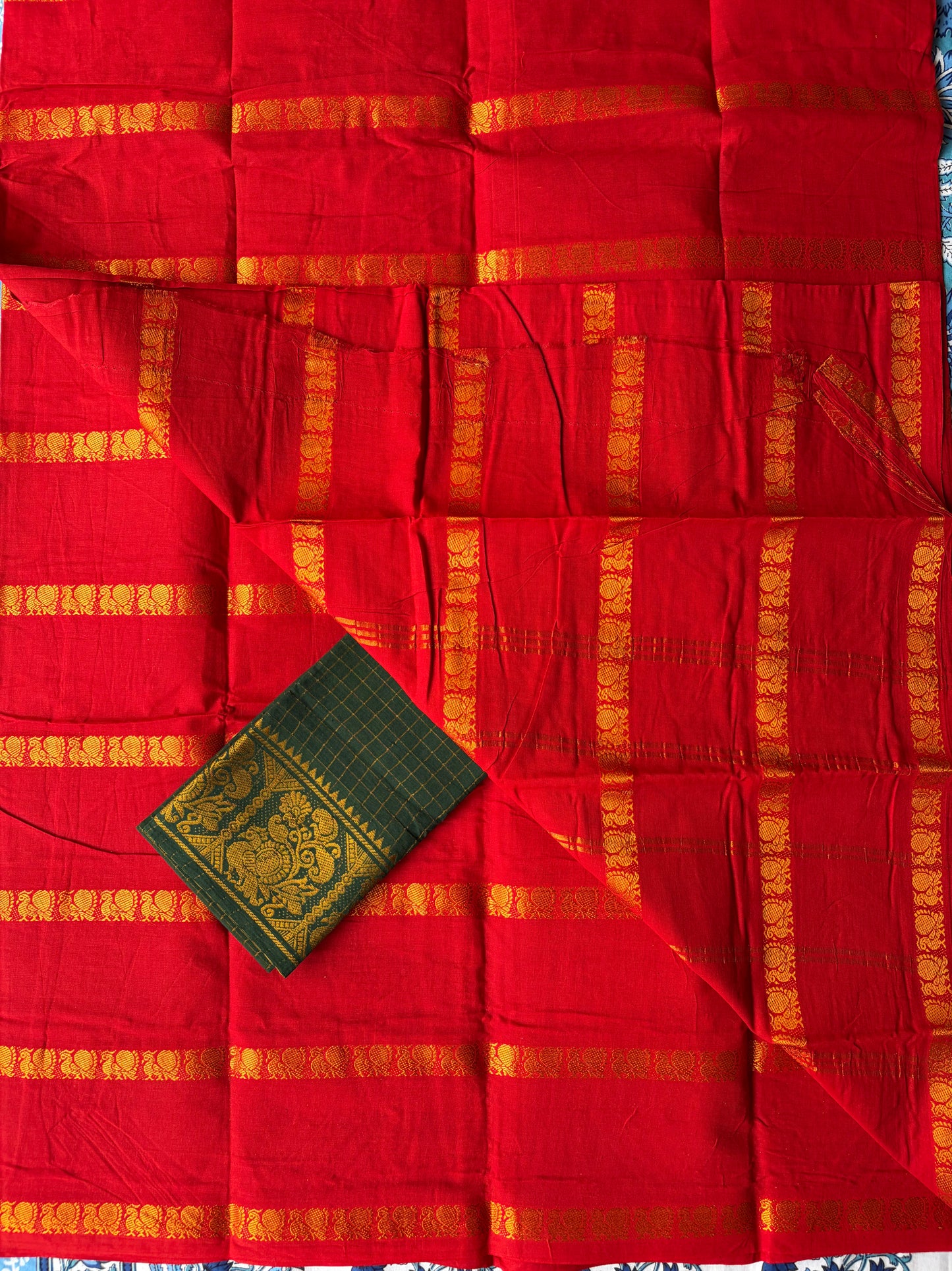 Red colour Sungudi Saree with Velthari Design | TLL203