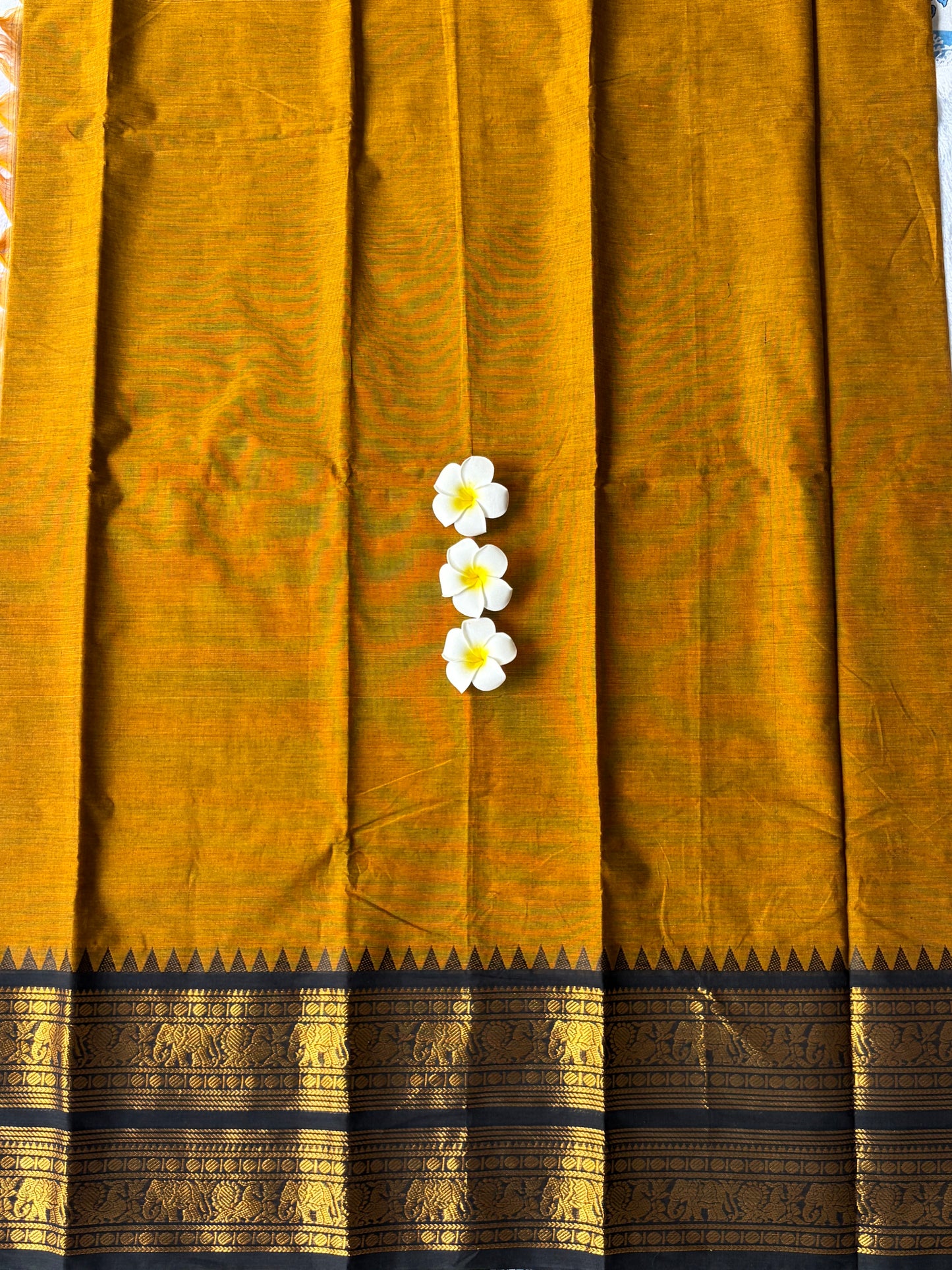 Kanchi Cotton Saree Mustard Yellow | TLL250