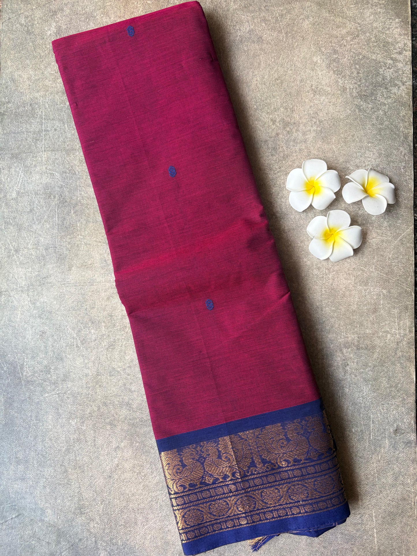 Kanchi Cotton Saree Magenta | TLL703