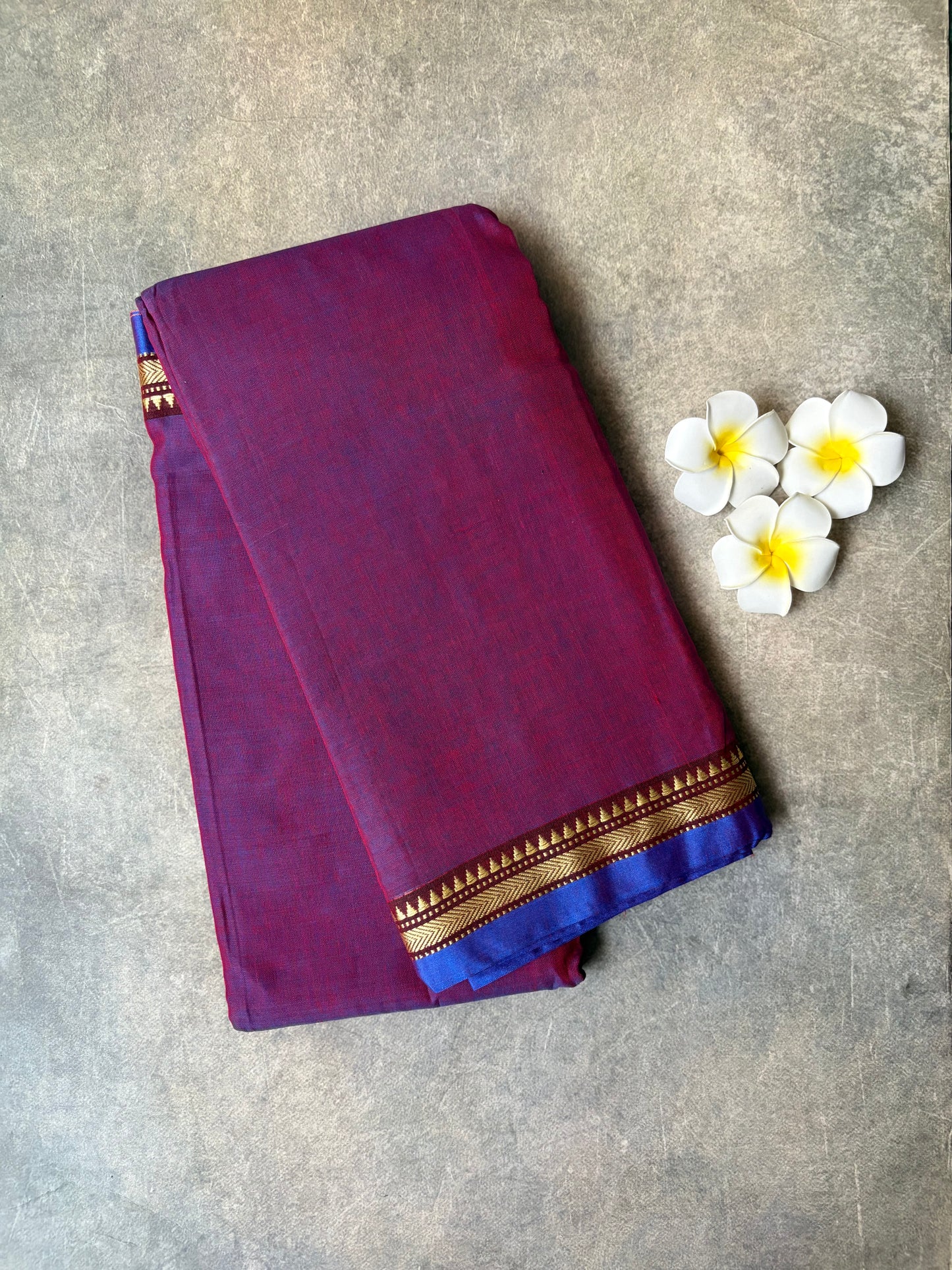 Narayanpet Cotton Saree Magenta-Purple | TLL434