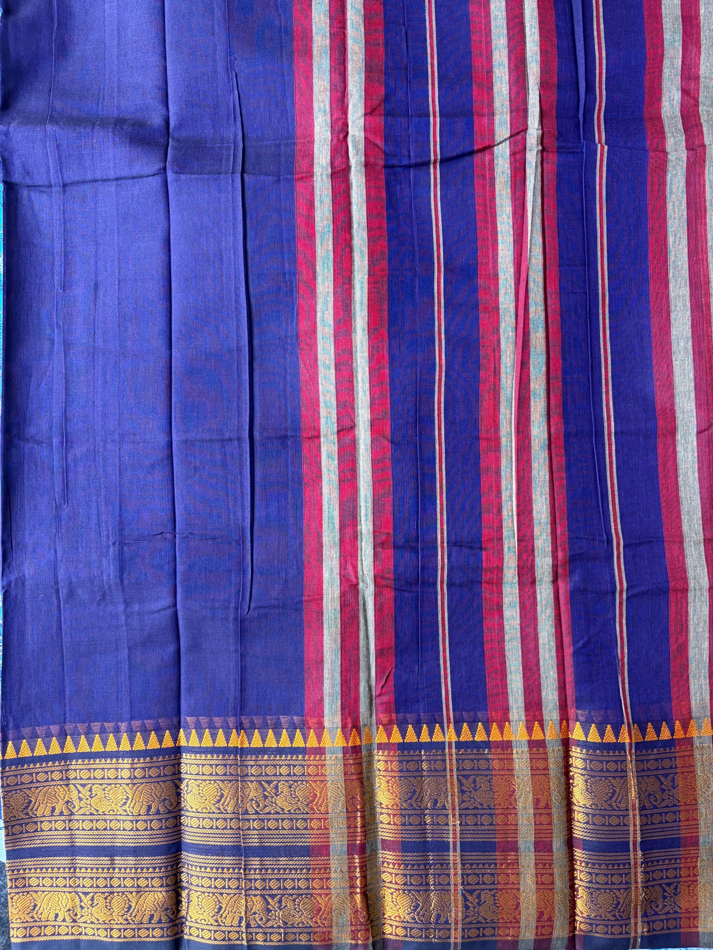 Narayanpet Cotton saree Dark Purple colour TLL191