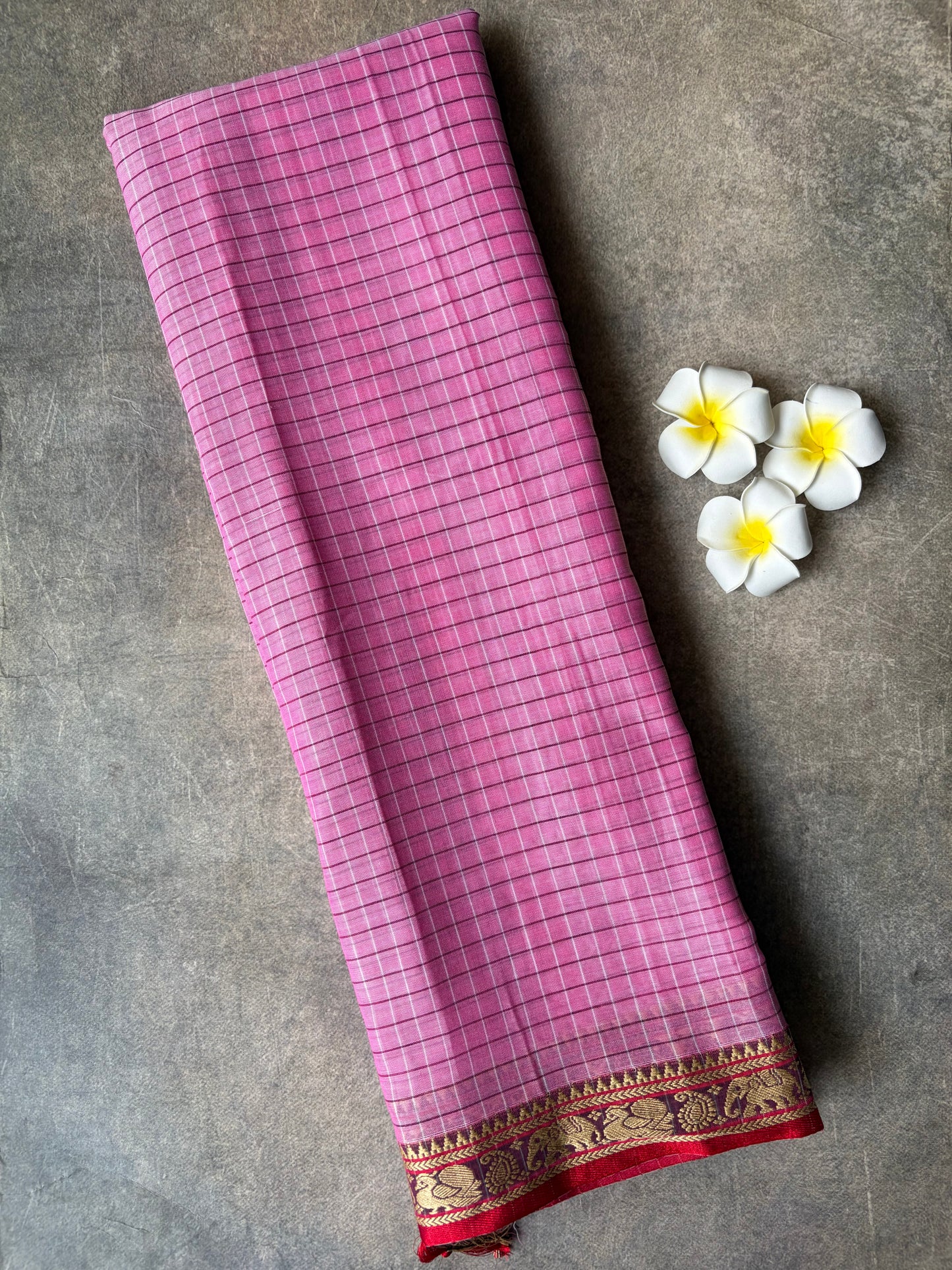 Narayanpet Cotton Saree Pink | TLL282