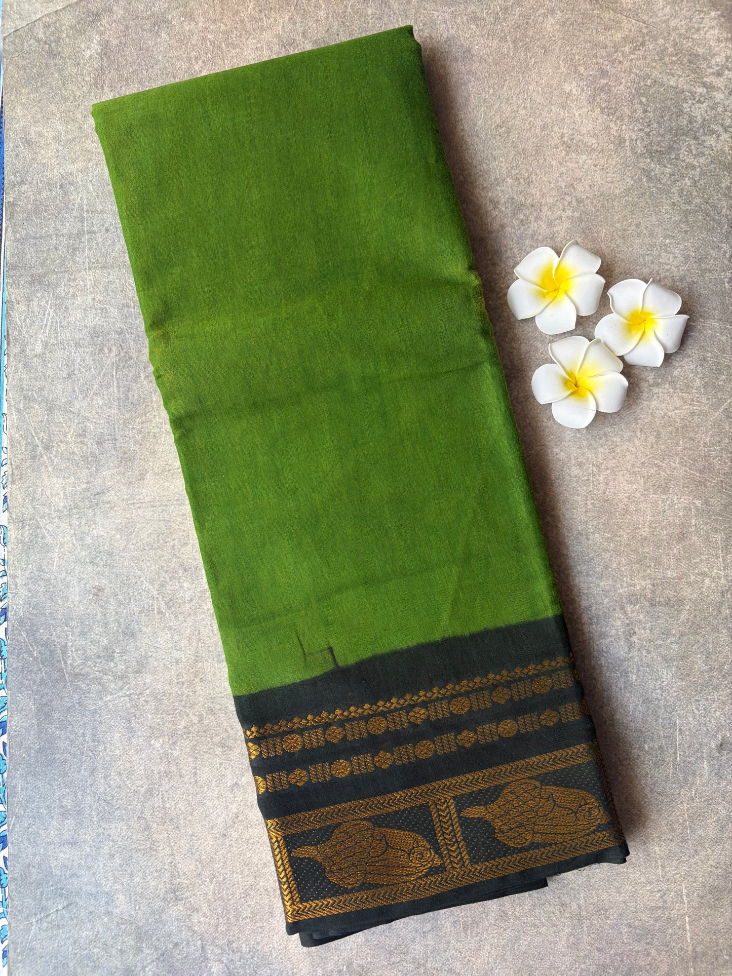 Plain Sungudi Cotton Saree Green | TLL304