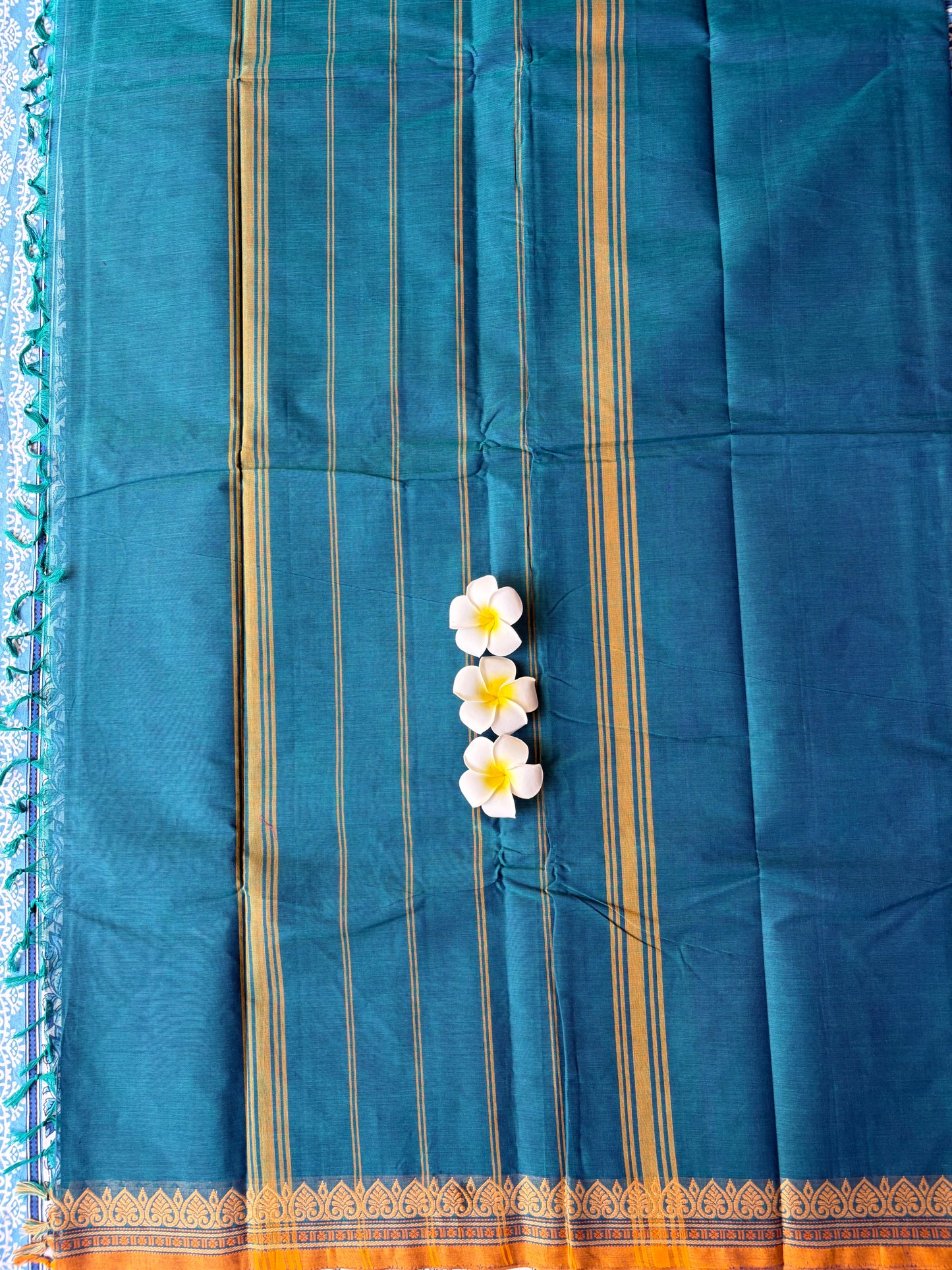 Chettinadu Cotton Saree Blue Colour | TLL187
