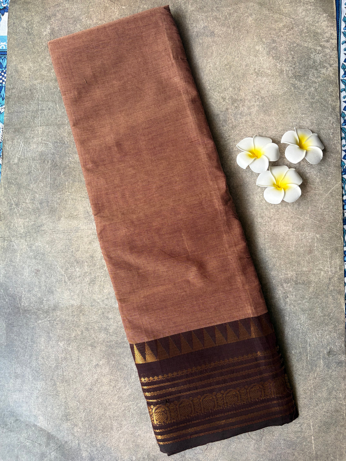 Kanchi Cotton Saree Rose Brown | TLL694
