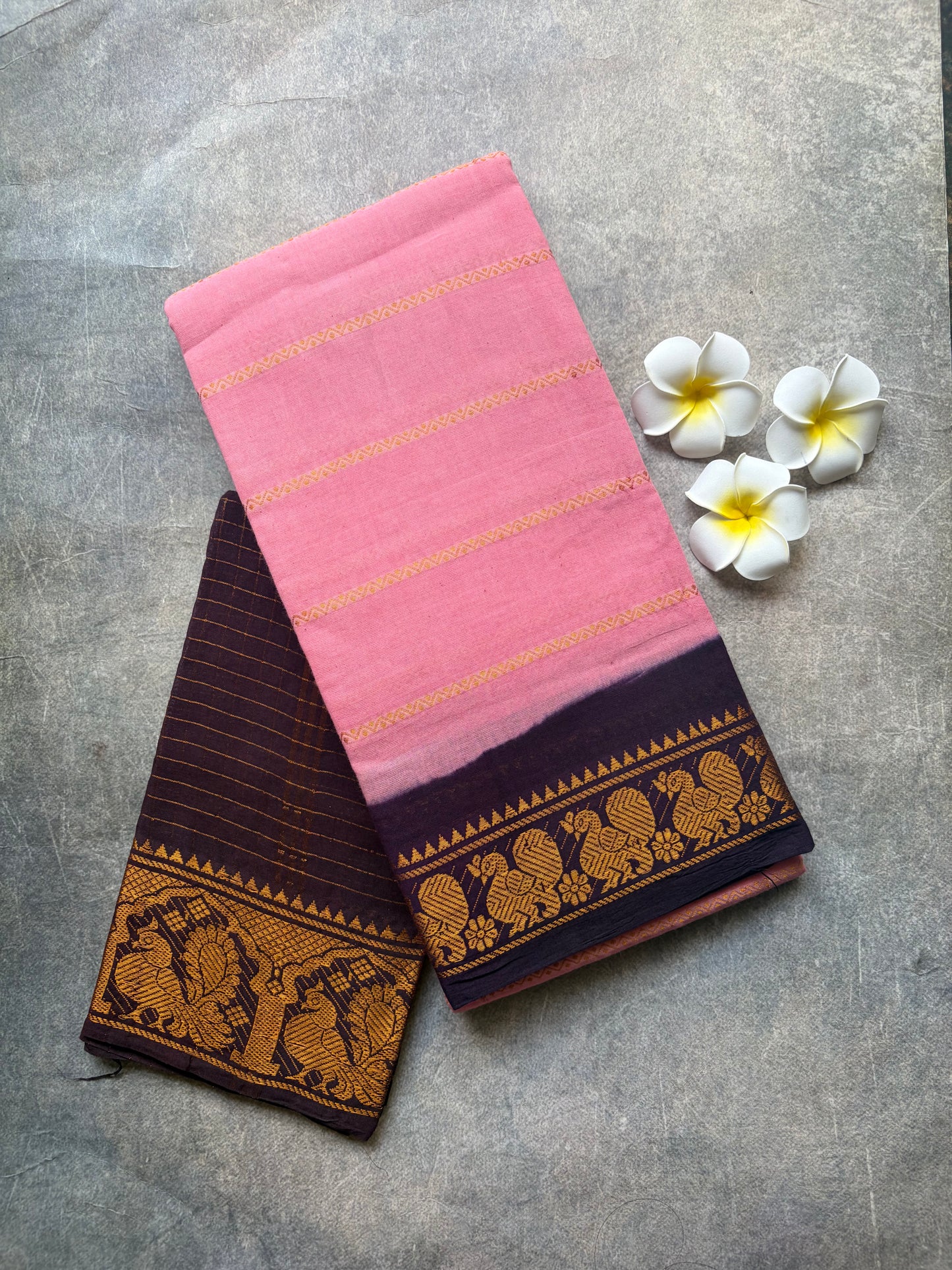 Velthari Sungudi Cotton Saree Baby Pink | TLL381