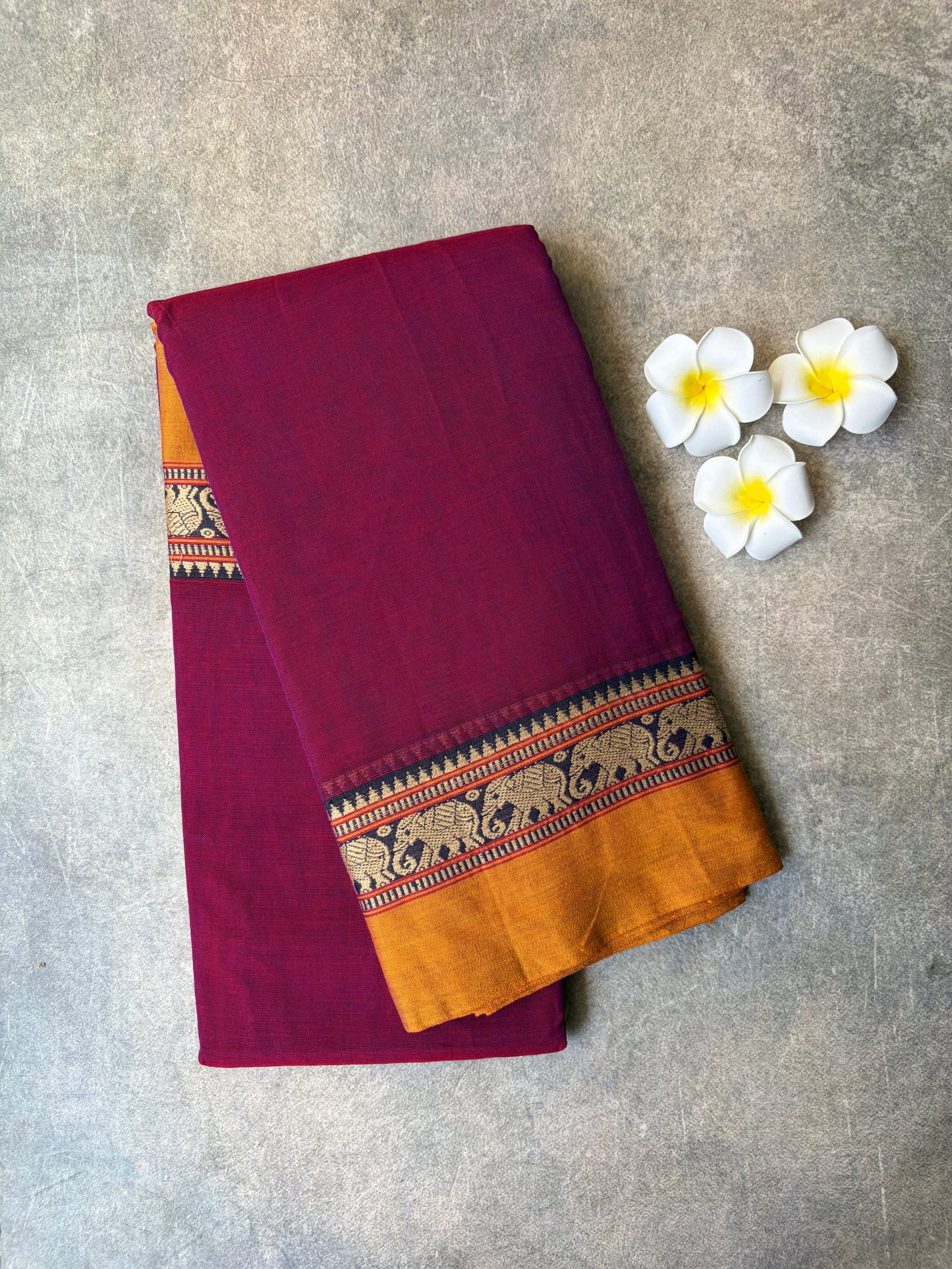 Narayanpet Cotton Saree Magenta | TLL459