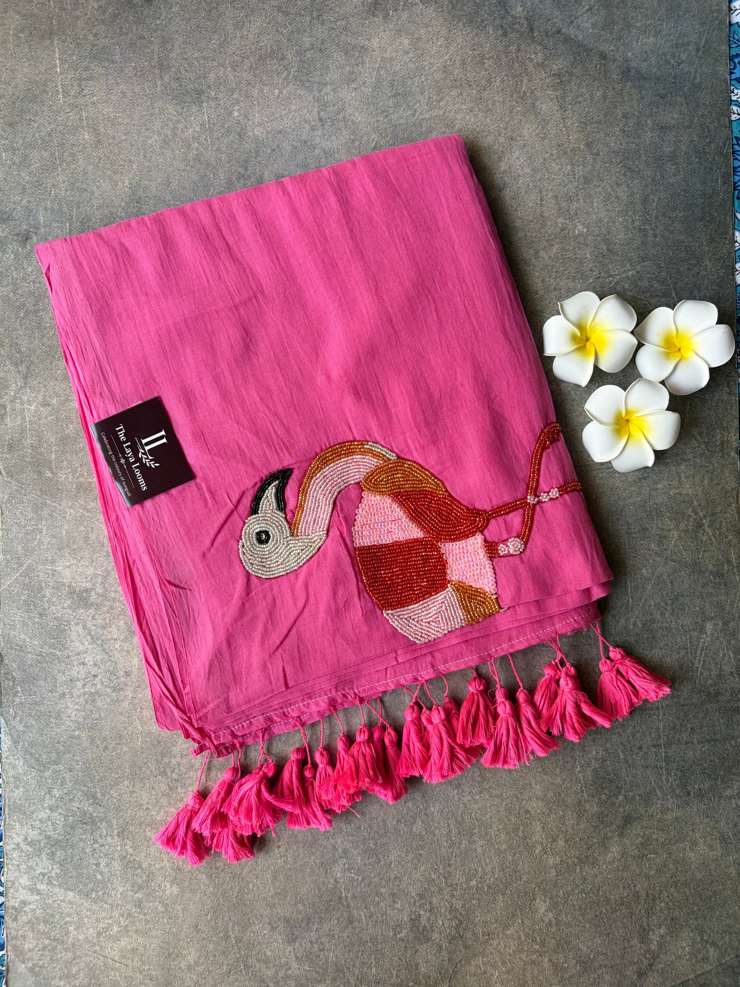 Swan Mul Mul Cotton Saree Pink| TLL530