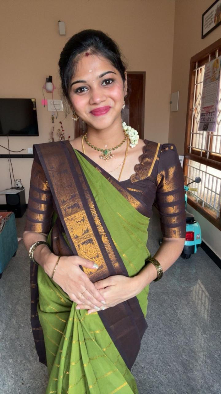 Kanchi border sungudi cotton saree