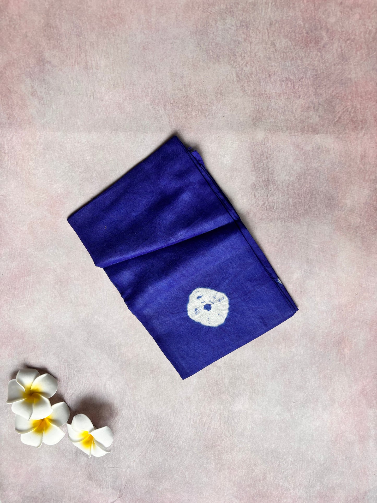 Hand-Knotted Sungudi & Bandhini Cotton Saree – Blue and Royal Blue Mix (With Border & Blouse)