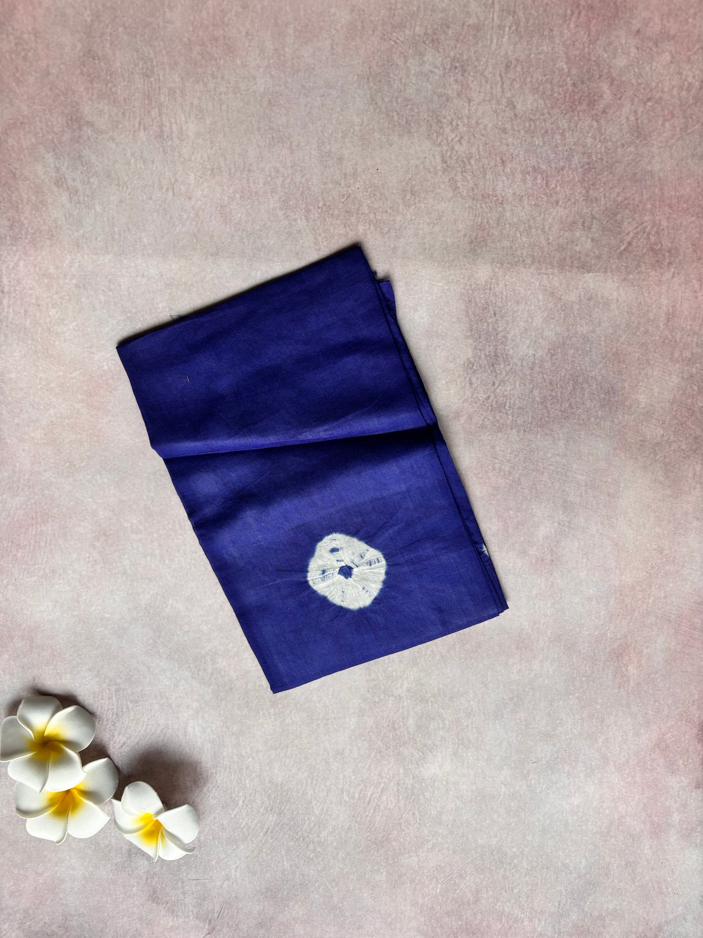 Hand-Knotted Sungudi & Bandhini Cotton Saree – Blue and Royal Blue Mix (With Border & Blouse)