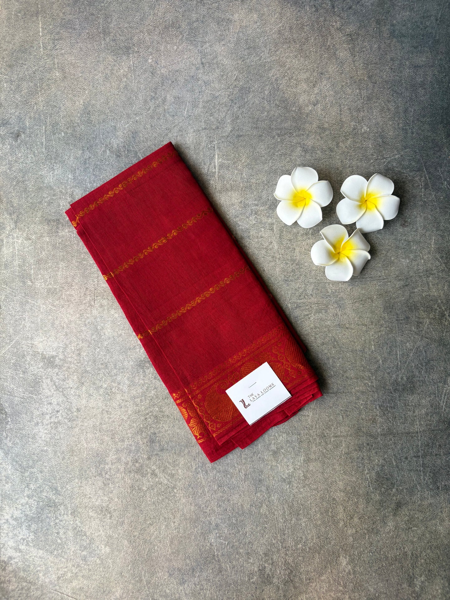 Red Velthari Cotton Blouse Piece | TLL 234
