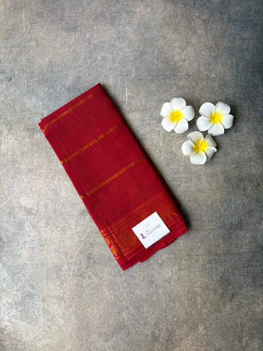 Red Velthari Cotton Blouse Piece | TLL 234