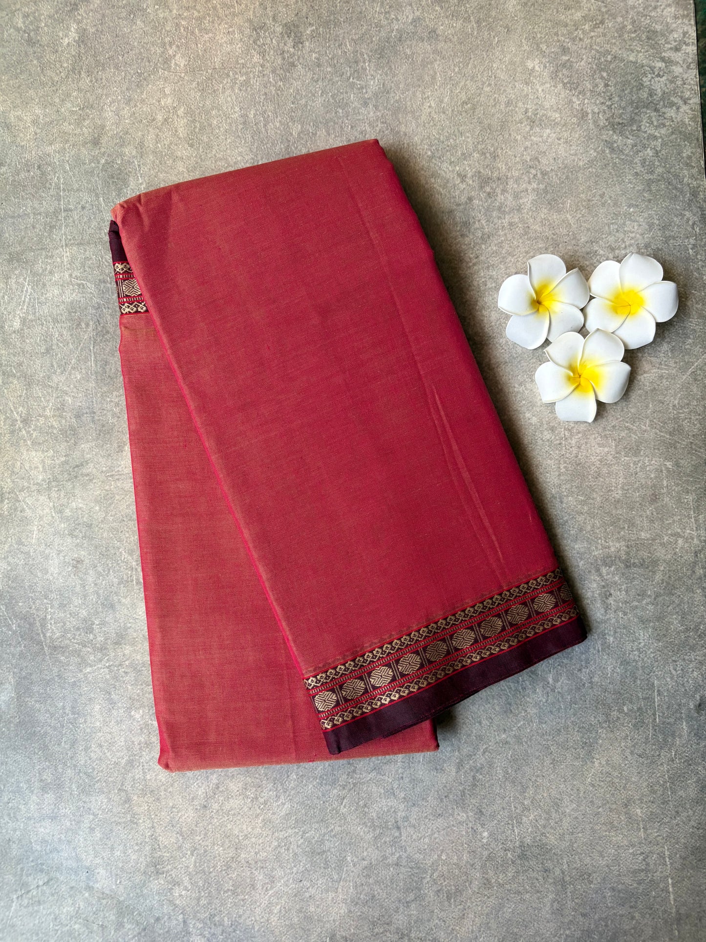 Narayanpet Cotton Saree Red-Pink | TLL439