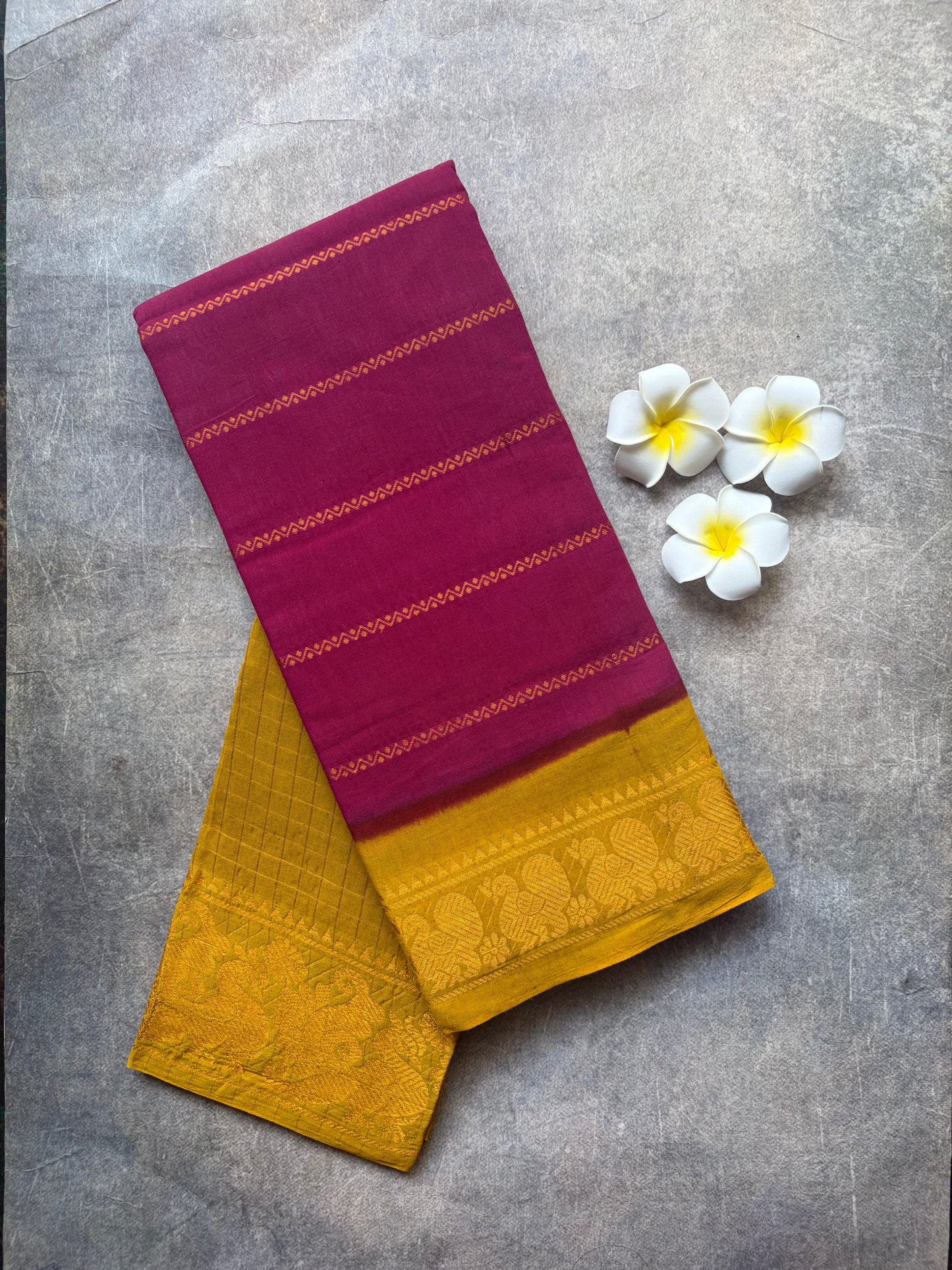 Velthari Sungudi Cotton Saree Magenta | TLL380
