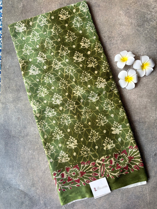 Soft Sungudi Cotton Saree Green | TLL607