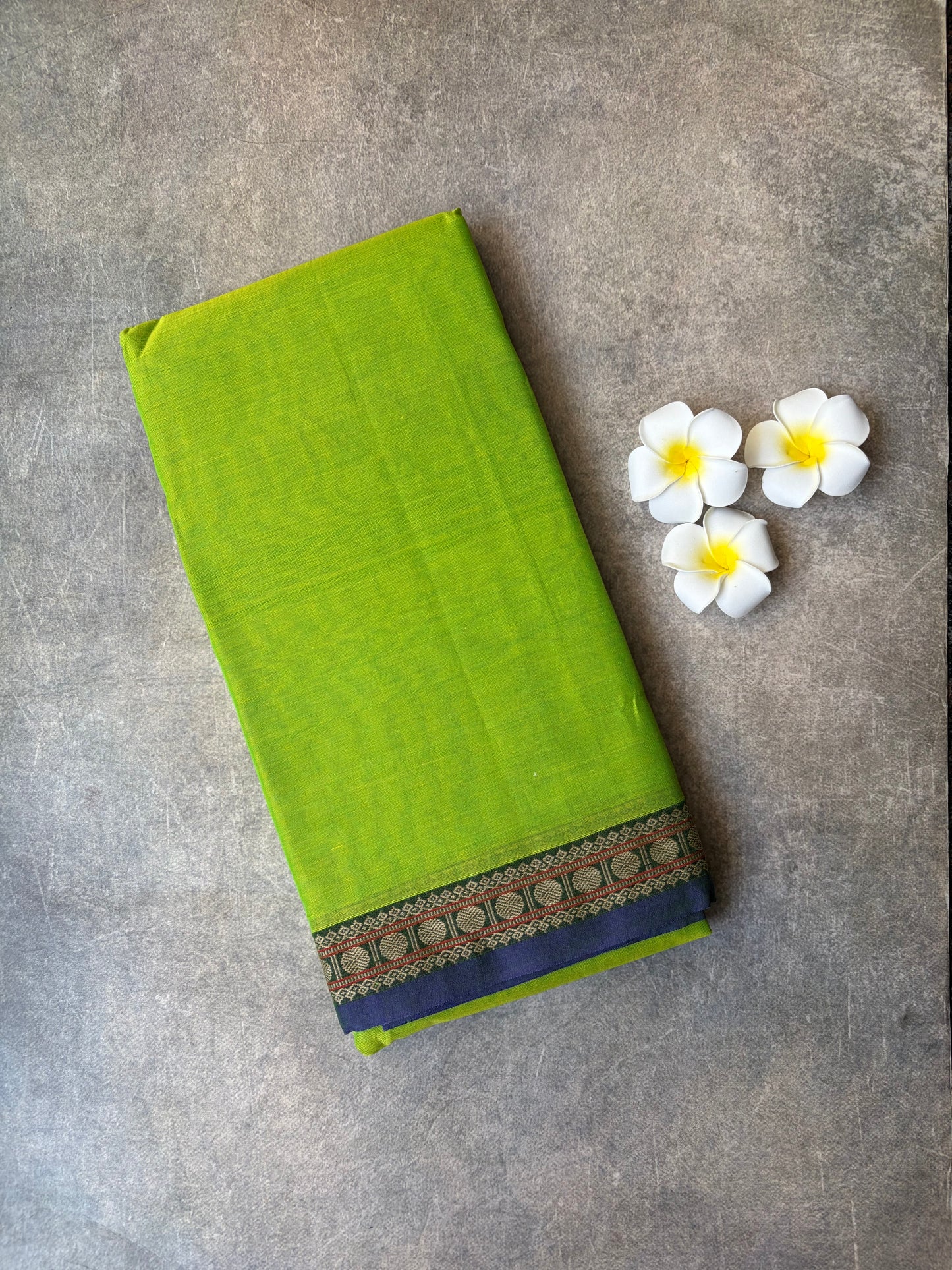 Narayanpet Cotton Saree Parrot Green | TLL457
