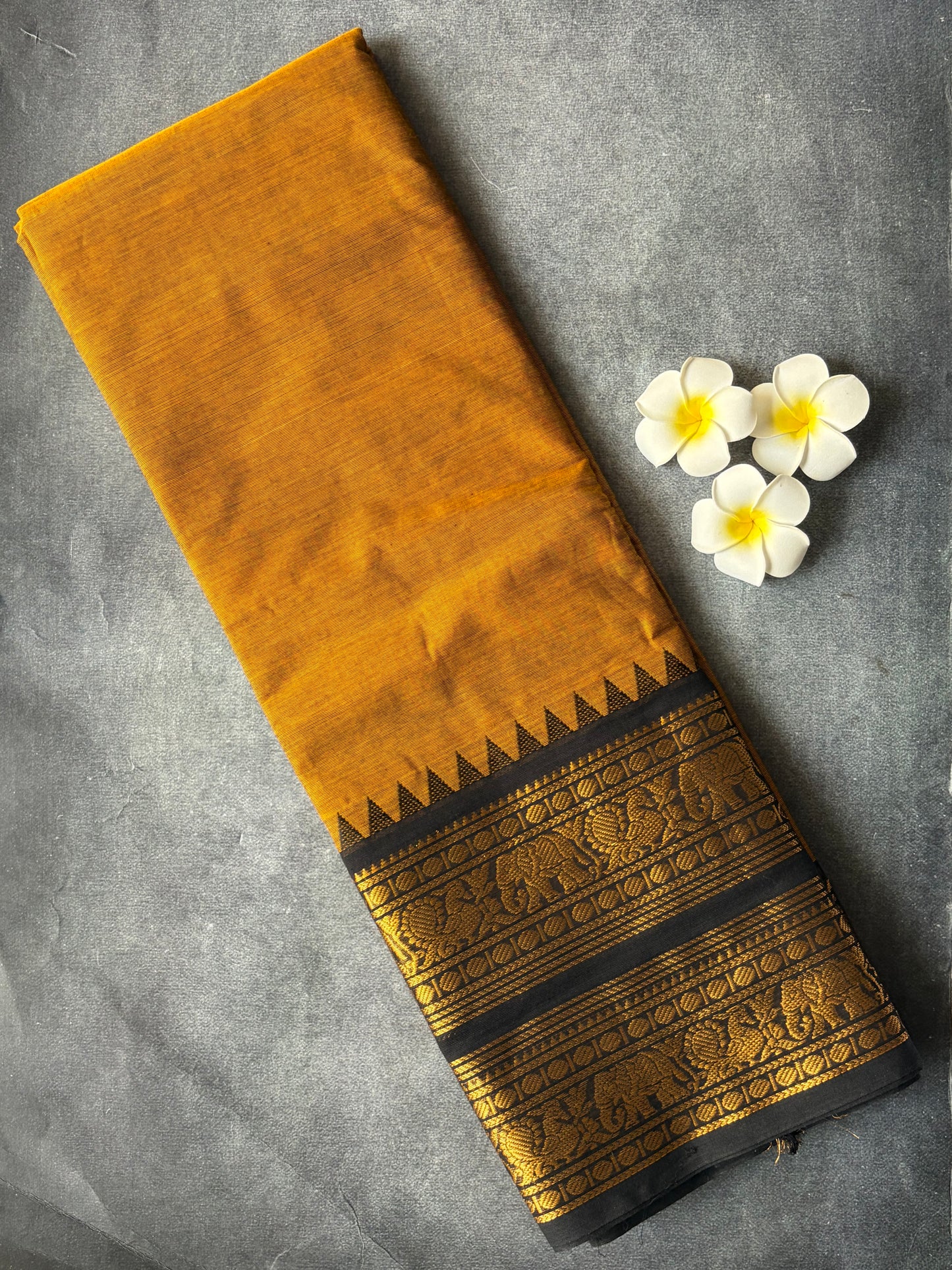 Kanchi Cotton Saree Mustard Yellow | TLL250