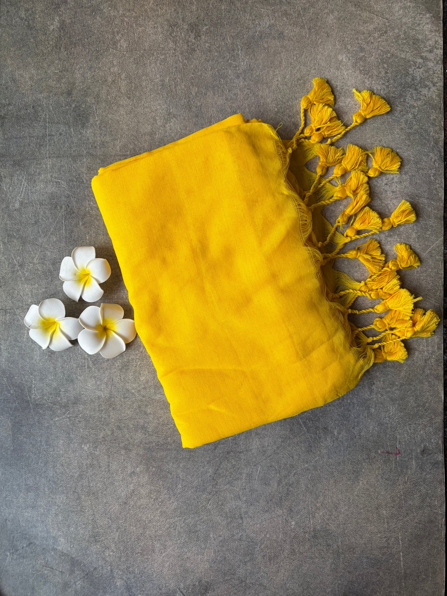 Khadi Cotton Saree Yellow | TLL713