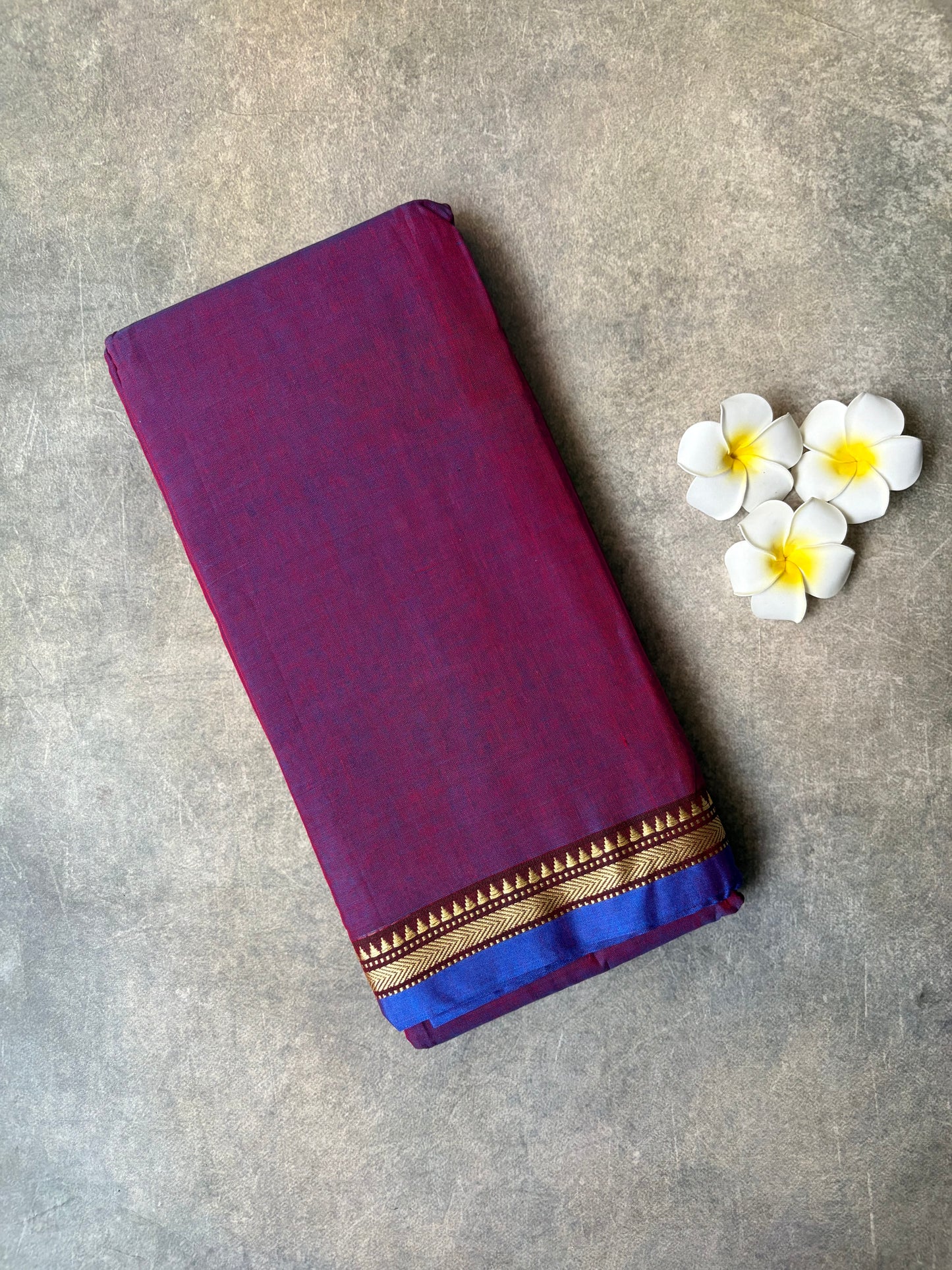 Narayanpet Cotton Saree Magenta-Purple | TLL434
