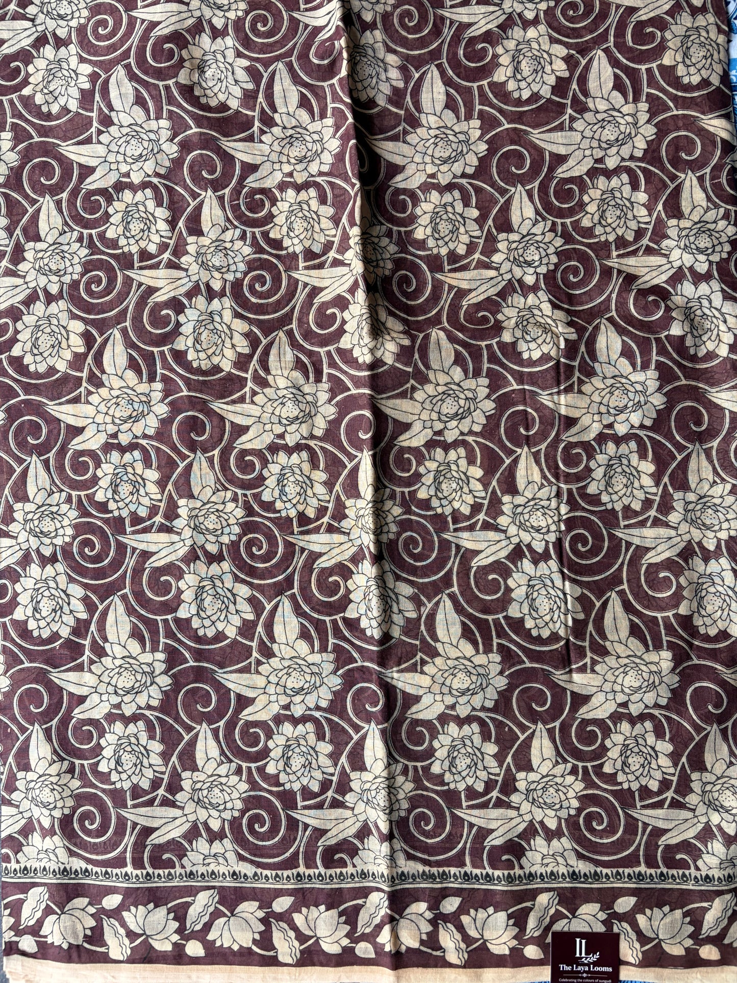 Kalamkari Mul Mul Cotton Saree Maroon | TLL613