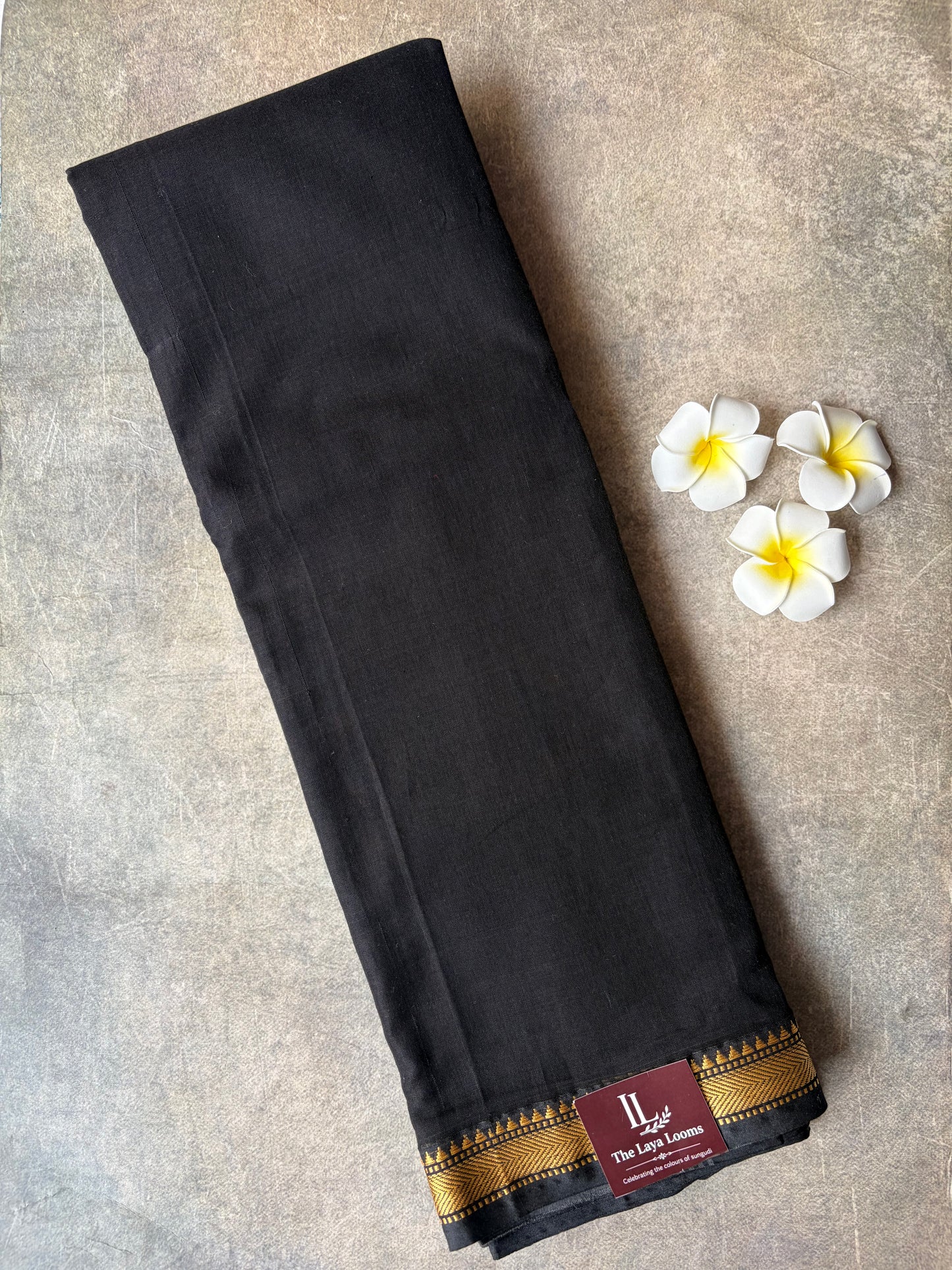 Narayanpet Cotton Saree Black | TLL288