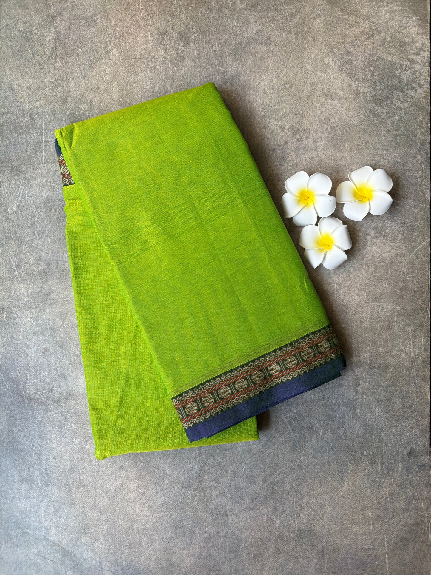 Narayanpet Cotton Saree Parrot Green | TLL457