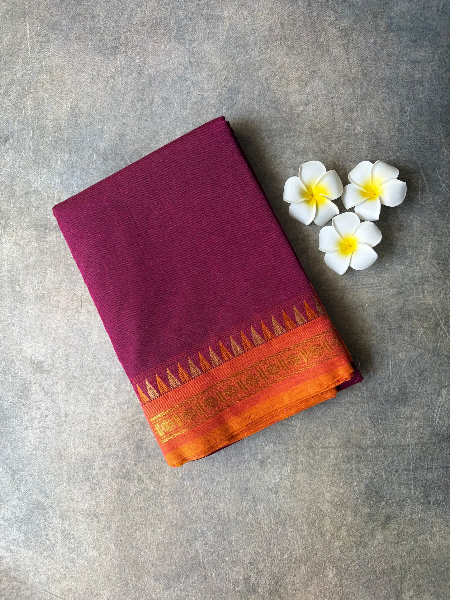 Chettinad Cotton Saree Magenta Colour | TLL201