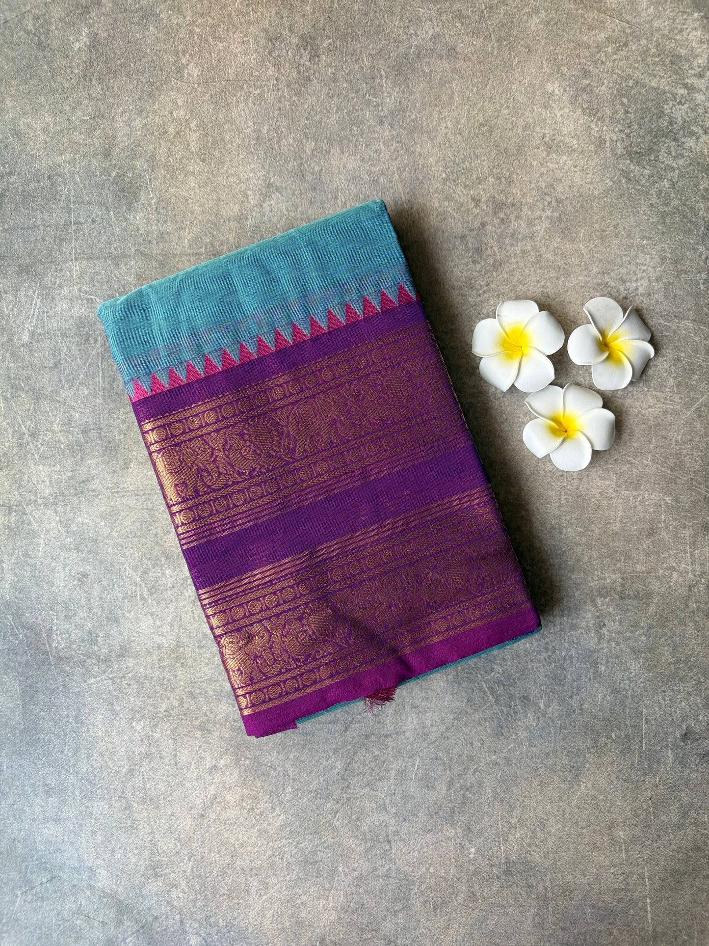 Kanchi Cotton Saree Sky Blue | TLL740