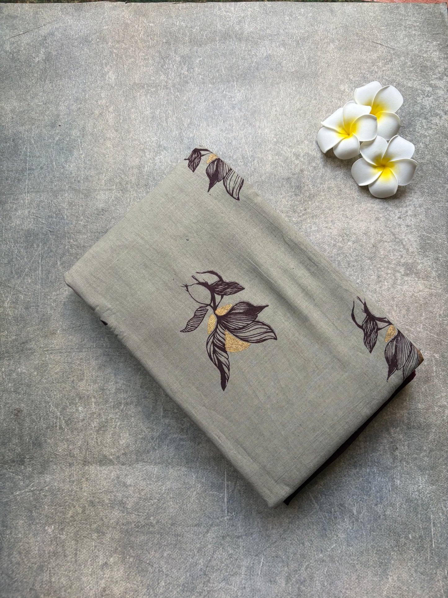 Soft Sungudi | Golden Moon Body with Grey