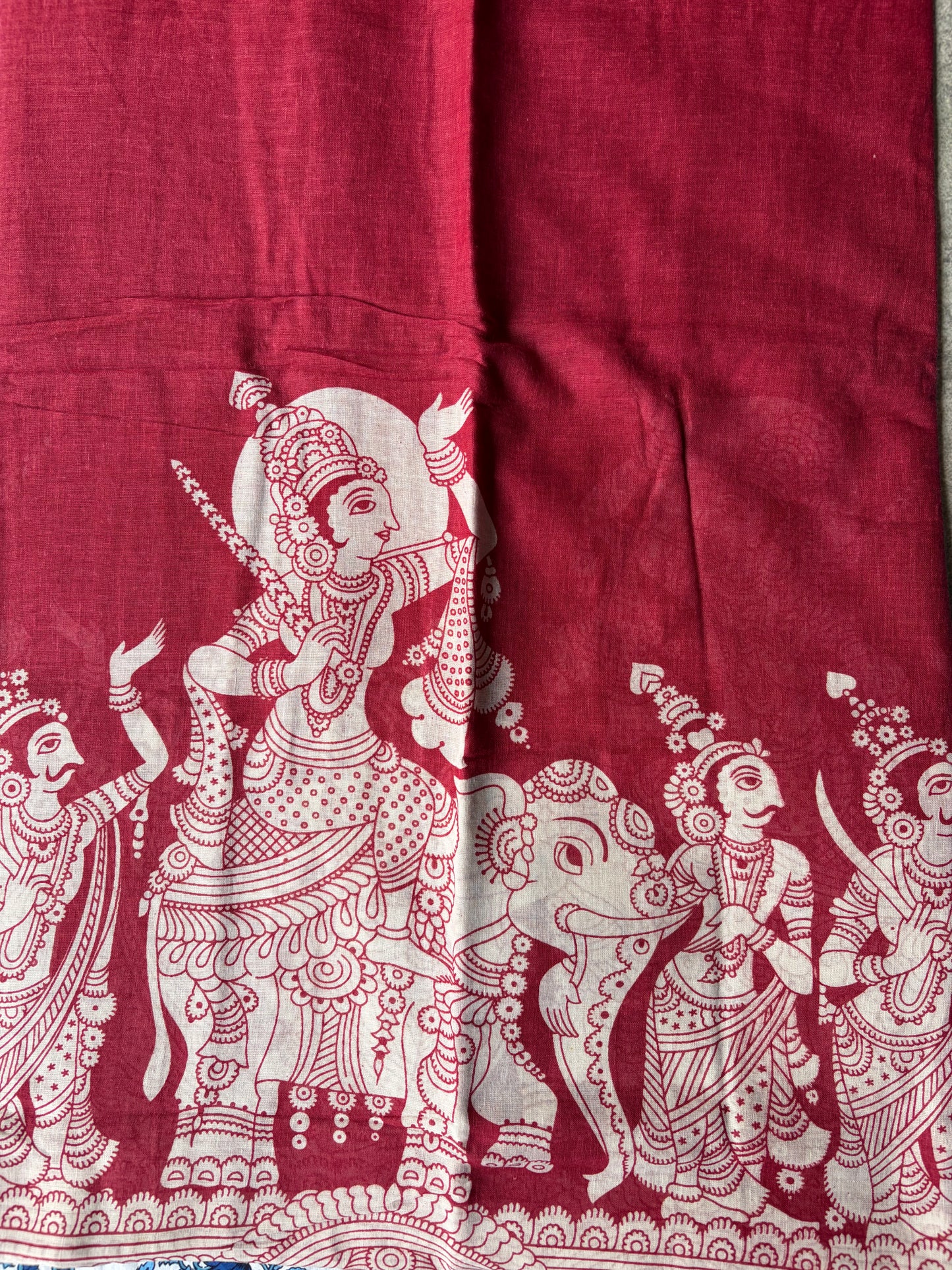 Traditional Kalamkari Soft Cotton Saree Maroon | TLL621