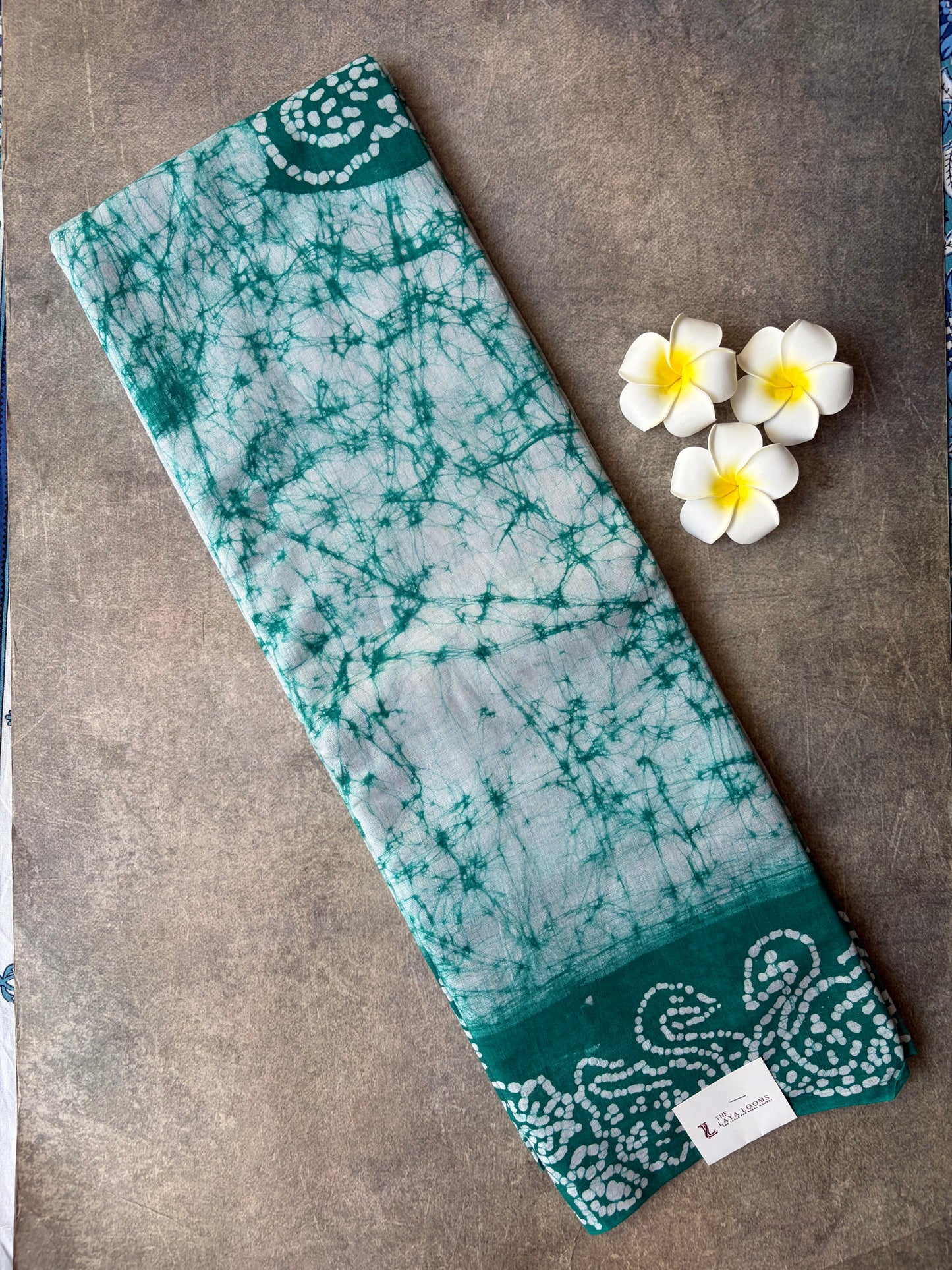 Soft Sungudi Saree with Border | White with Green | TLL194