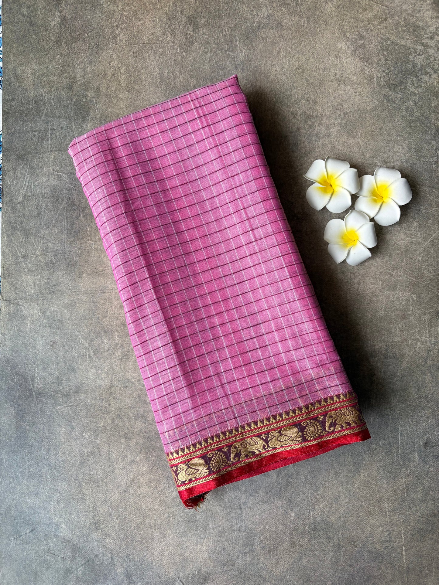 Narayanpet Cotton Saree Pink | TLL282