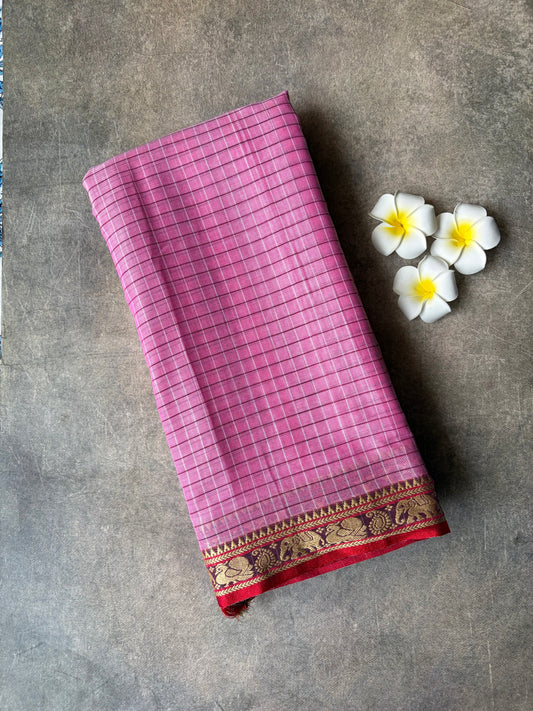 Narayanpet Cotton Saree Pink | TLL282