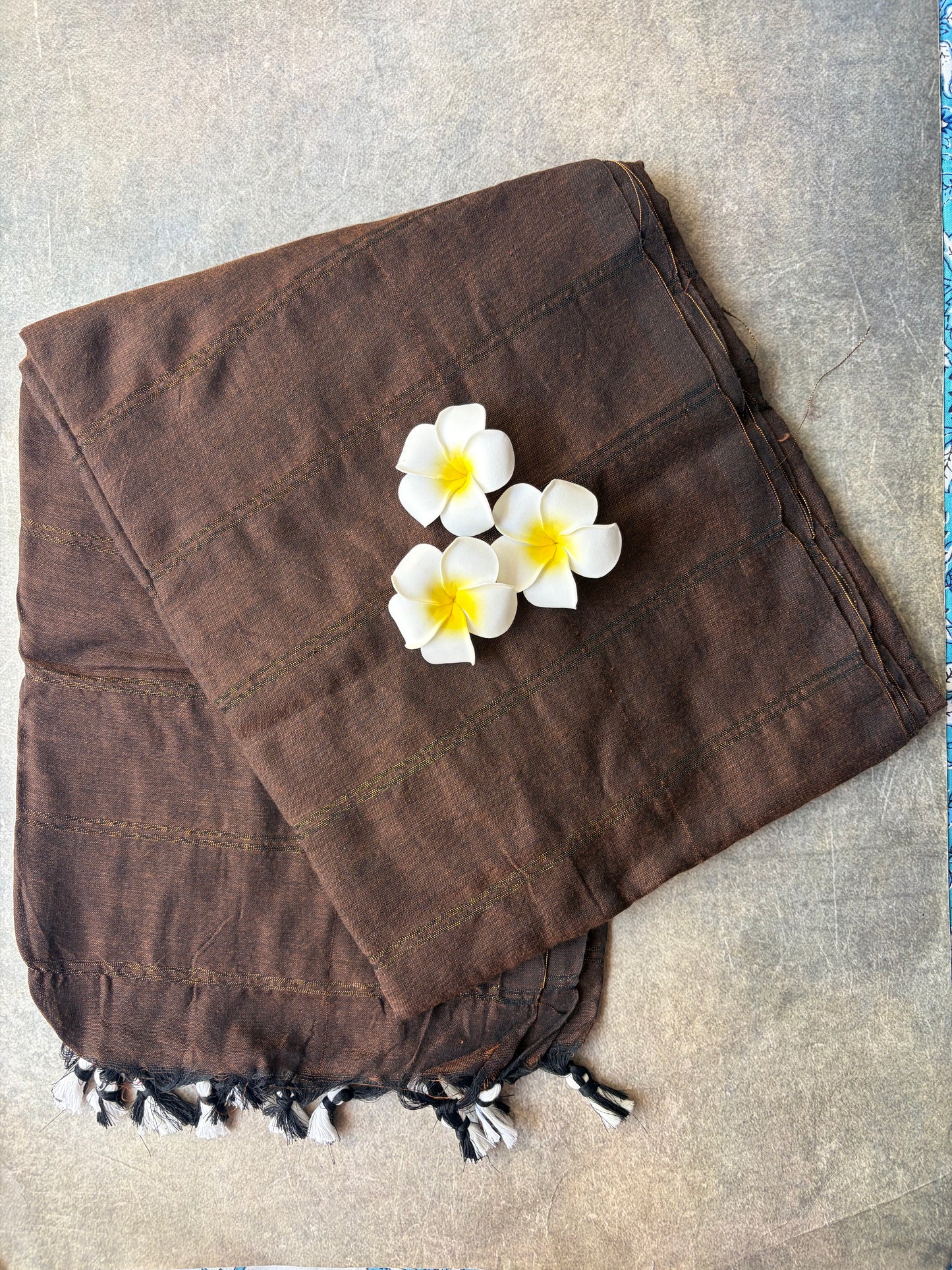 Brown Khadi Cotton Saree | TLL222