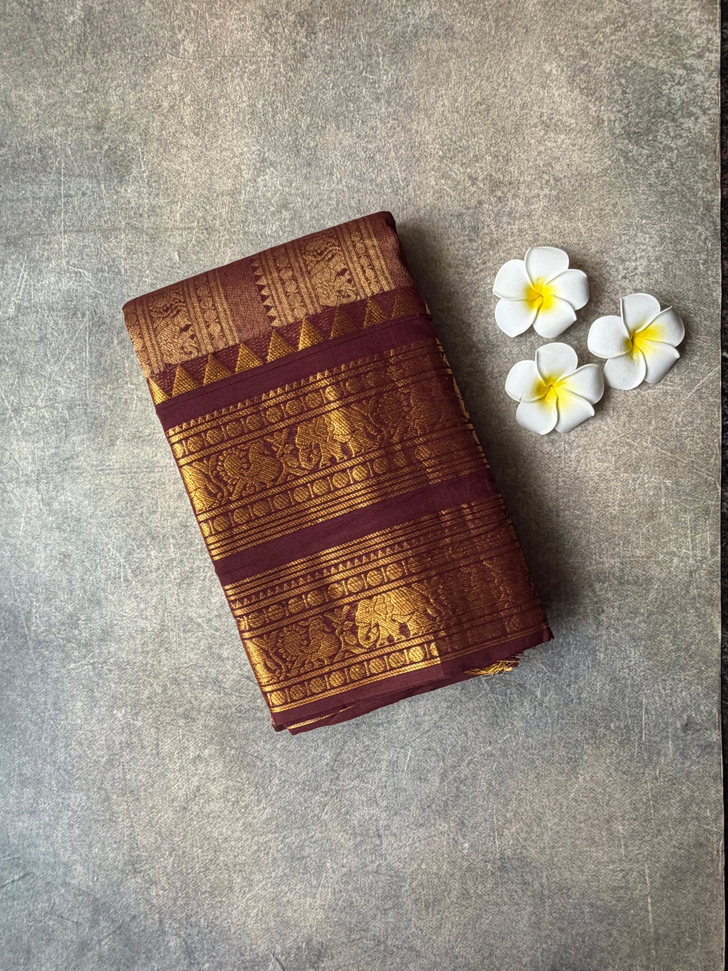 Kanchi Cotton Saree Rich Pallu Maroon | TLL710