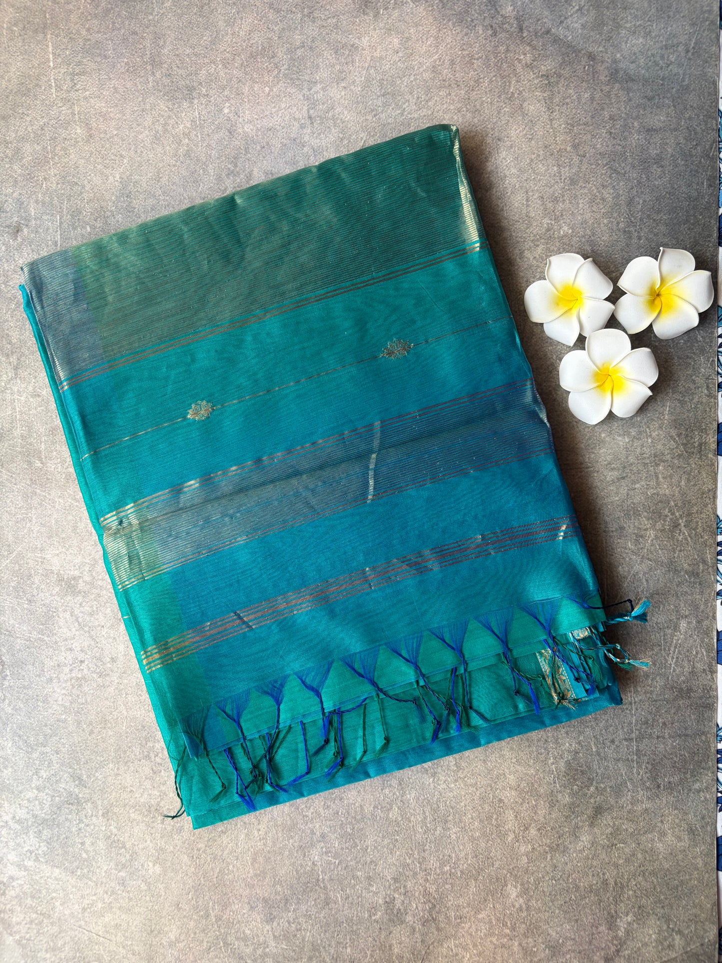 Pure silk Saree Teal Green | TLL346