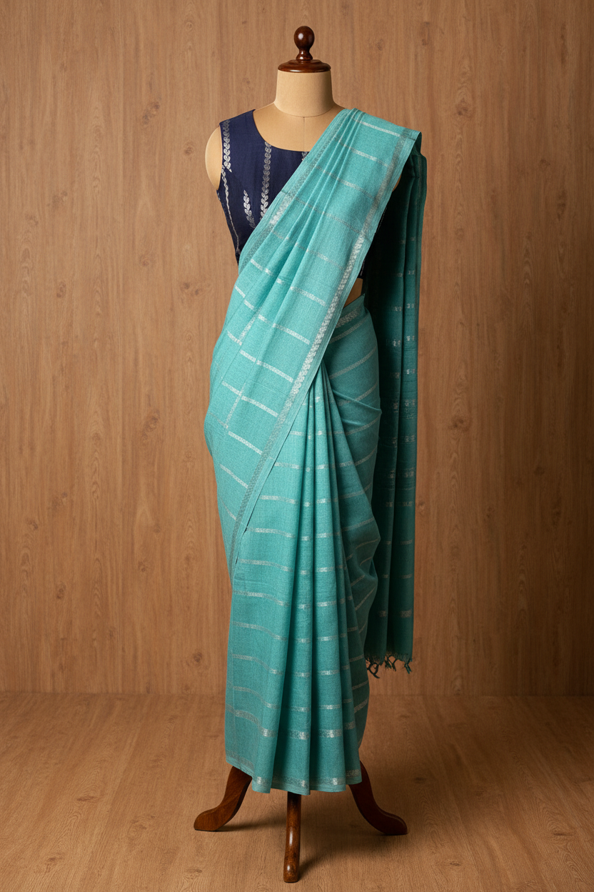 ICE BLUE SUNGUDI | Light Sungudi saree With velthari design | TLL184