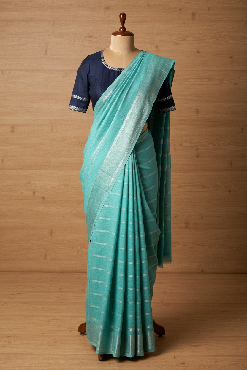 ICE BLUE SUNGUDI | Light Sungudi saree With velthari design | TLL184