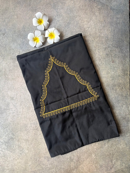 Kolam Embroidery Work Silk Blouse Piece Balck | TLL363